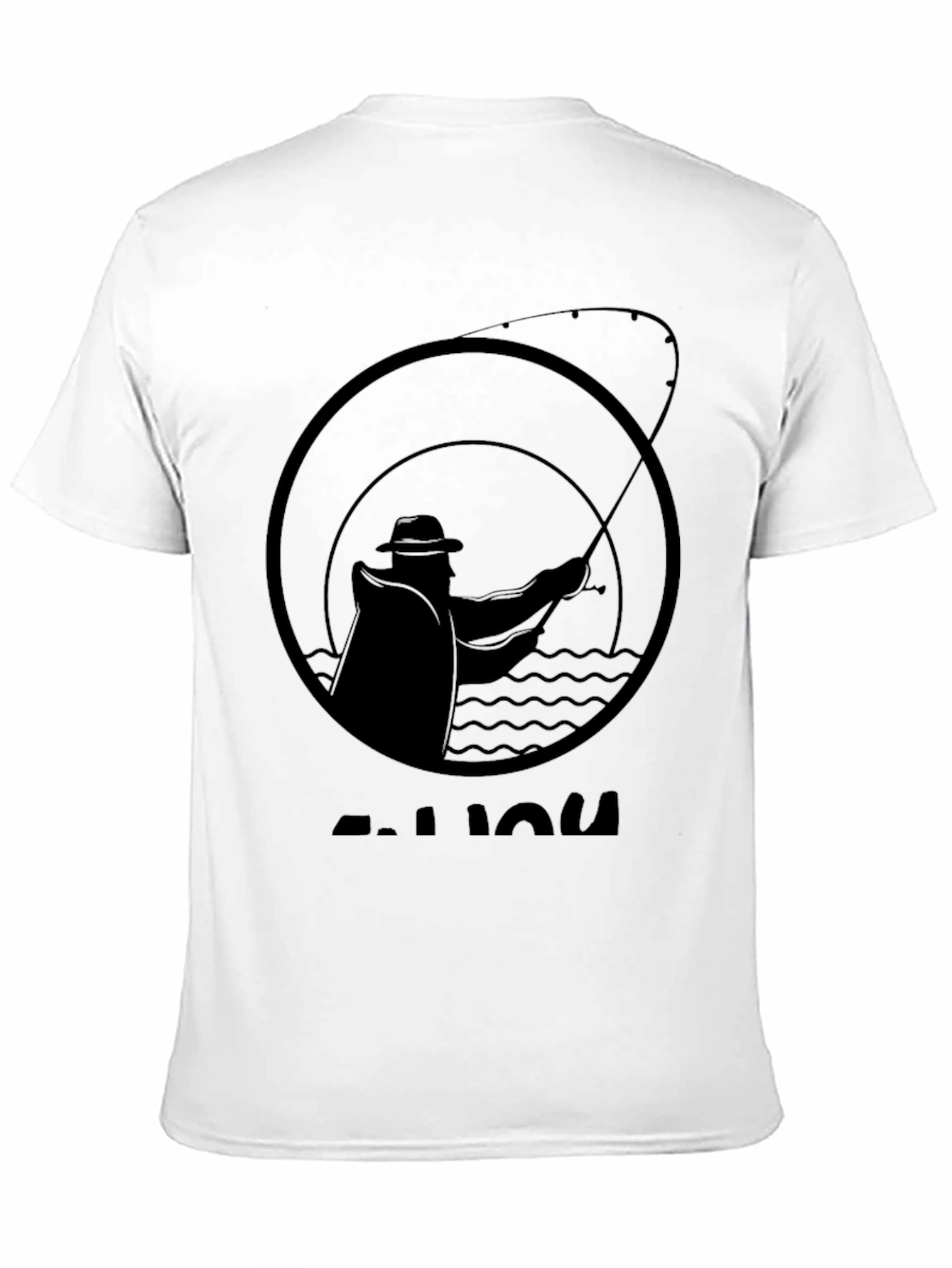 Fishing Silhouette Graphic Tee - Black