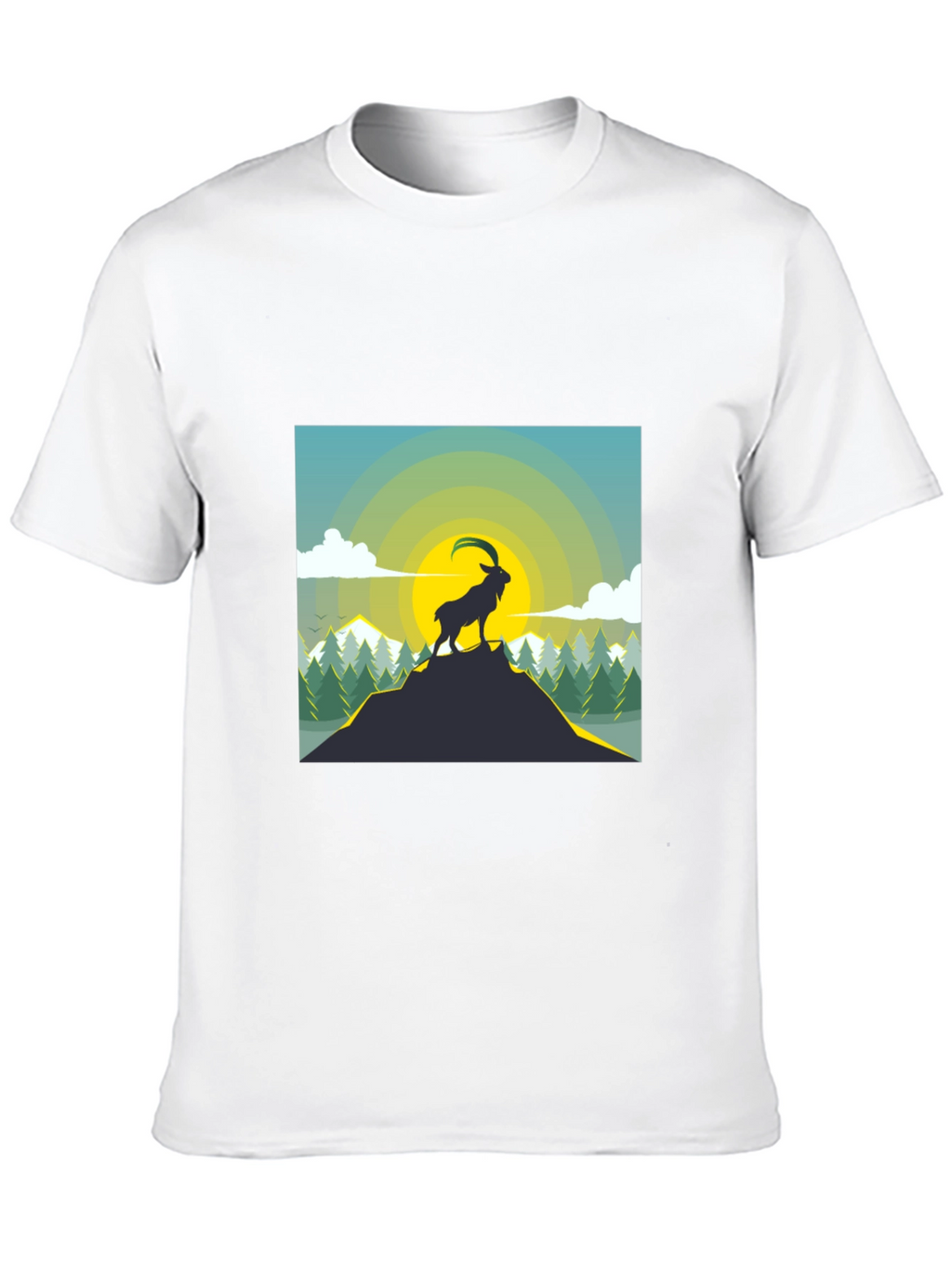 Mountain Goat Graphic T-Shirt - Black