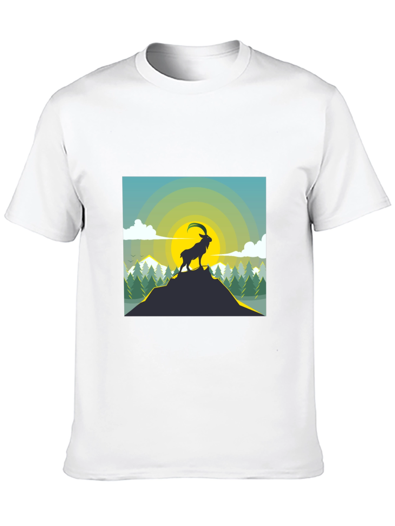 Mountain Goat Graphic T-Shirt - Black