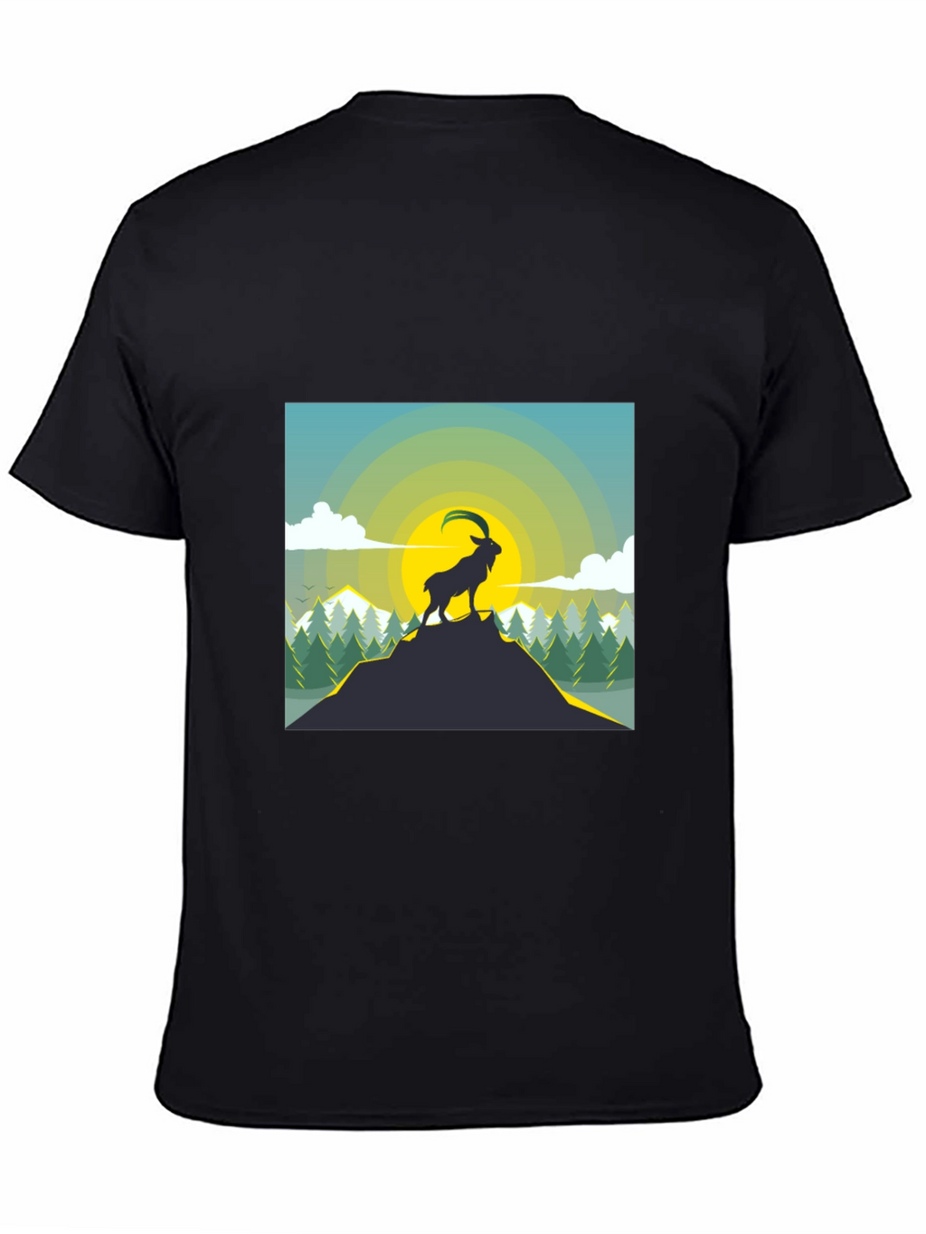 Mountain Goat Graphic T-Shirt - Black