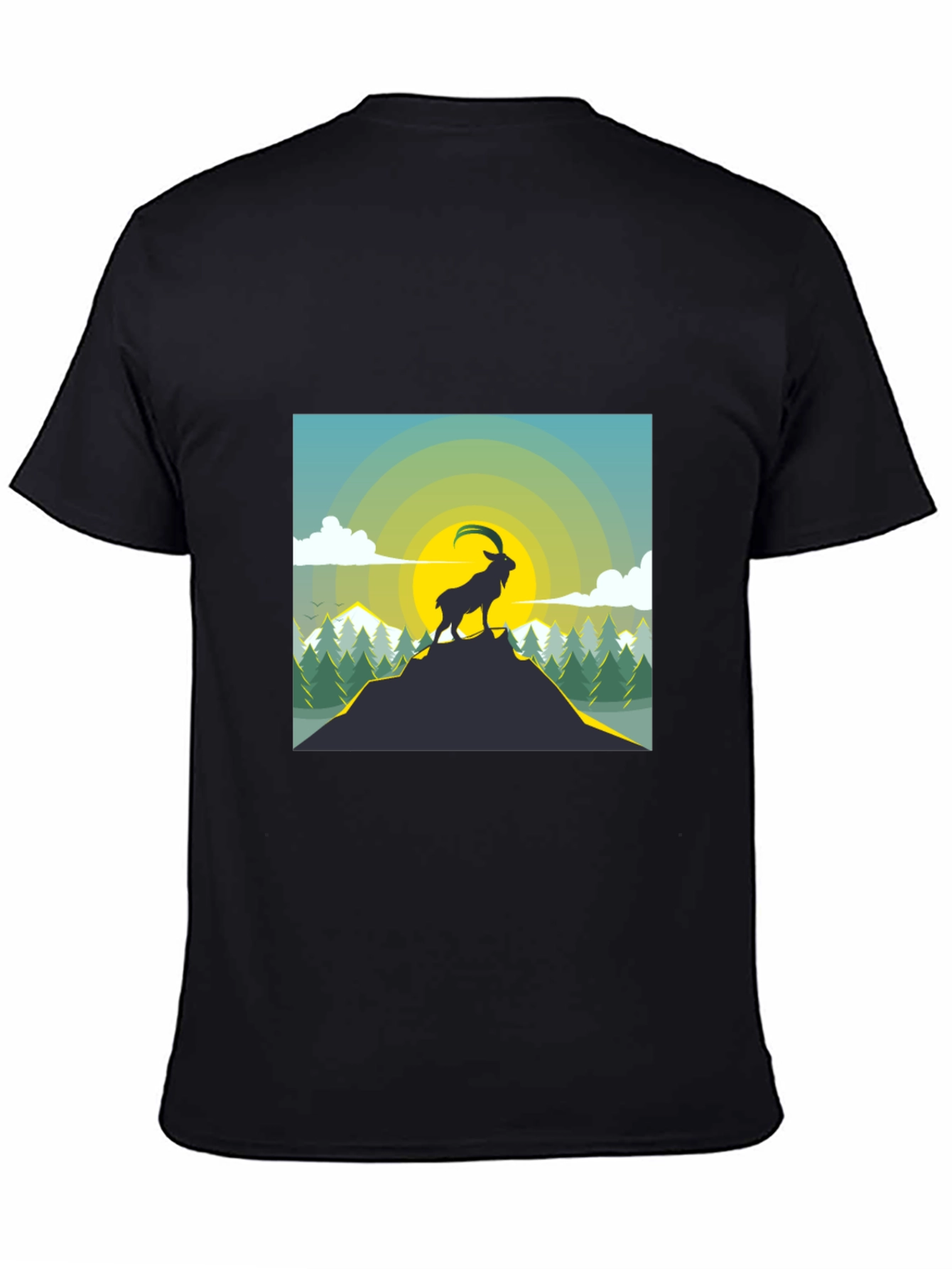 Mountain Goat Graphic T-Shirt - Black