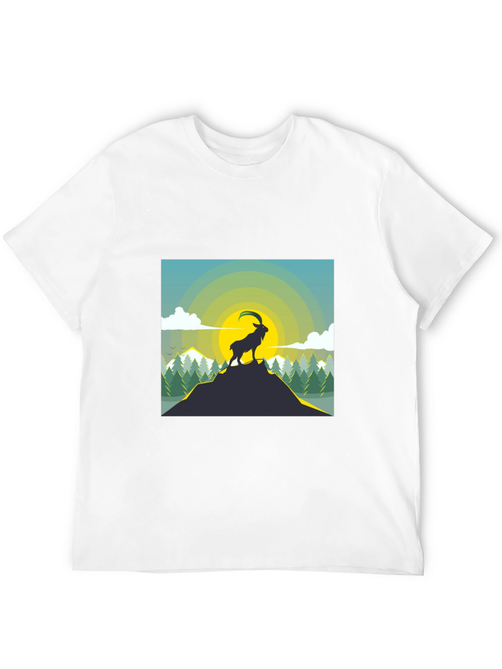 Mountain Goat Graphic T-Shirt - Black