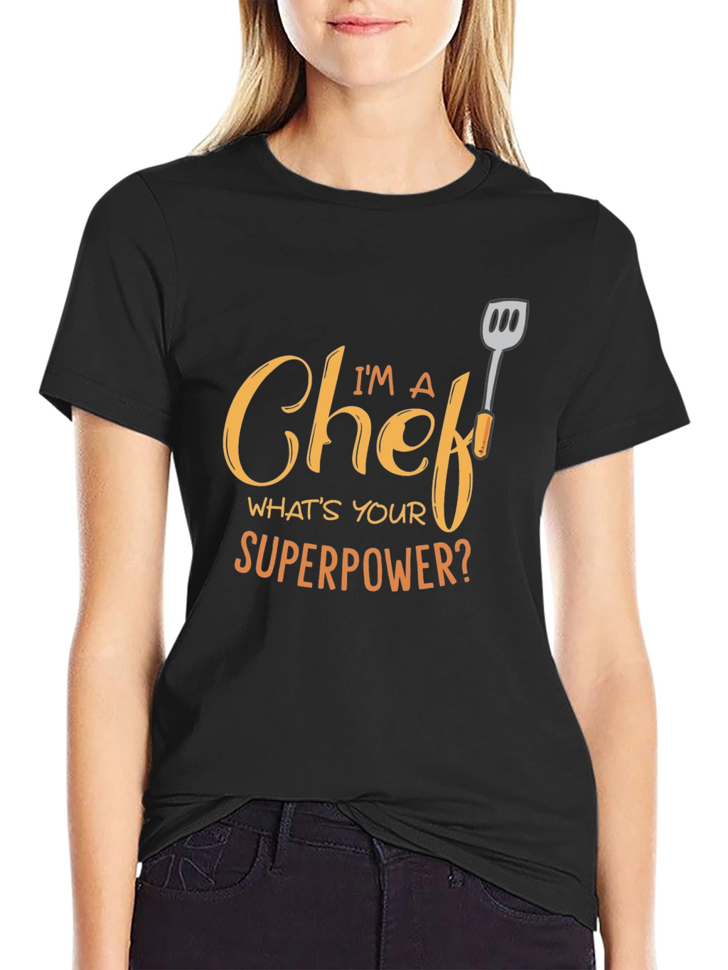 Chef Superpower Graphic Tee - Black Cotton T-Shirt