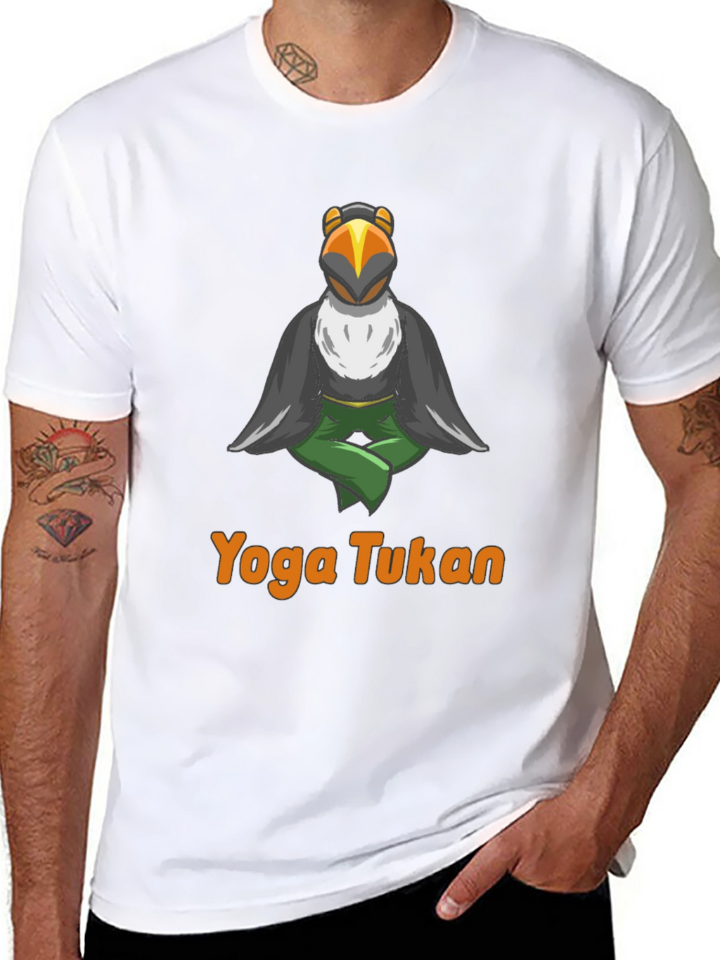 Yoga Tukan T-Shirt - Meditating Bird Design