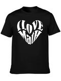 I Love Math Heart Graphic Black T-Shirt