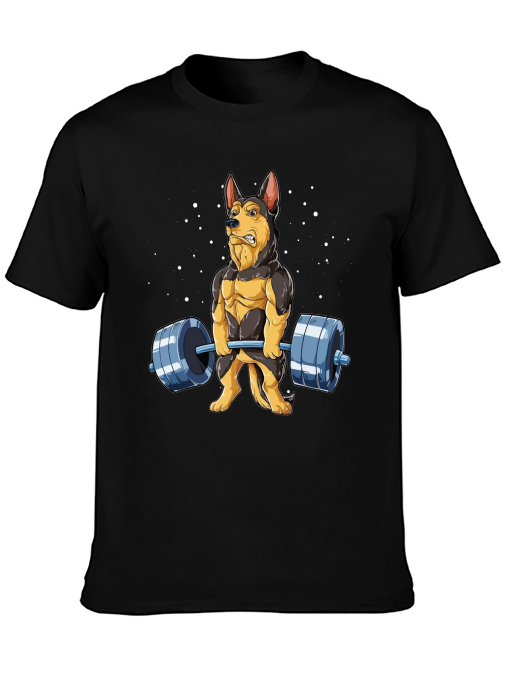 Funny Dog Lifting Weights T-Shirt
