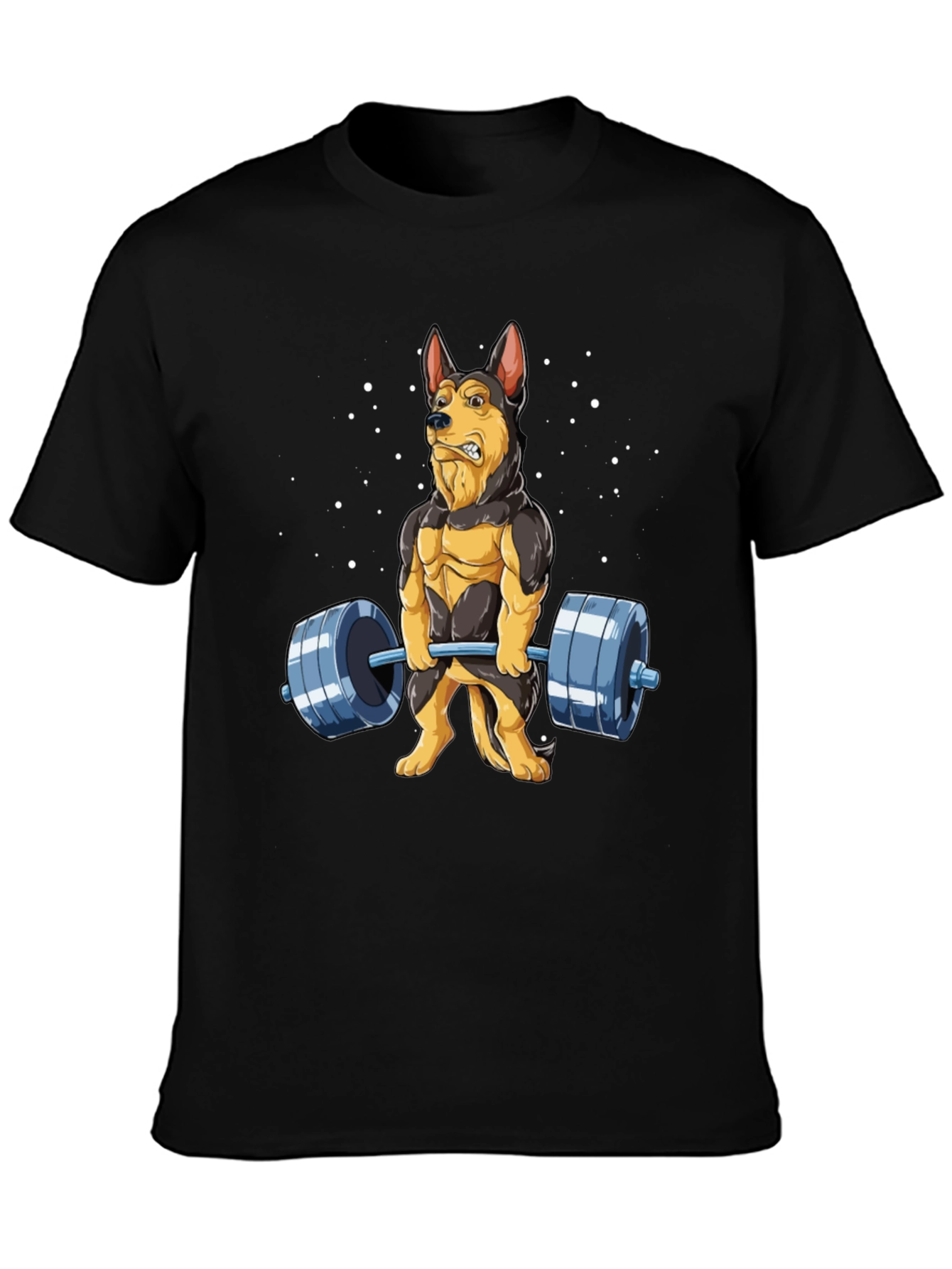 Funny Dog Lifting Weights T-Shirt