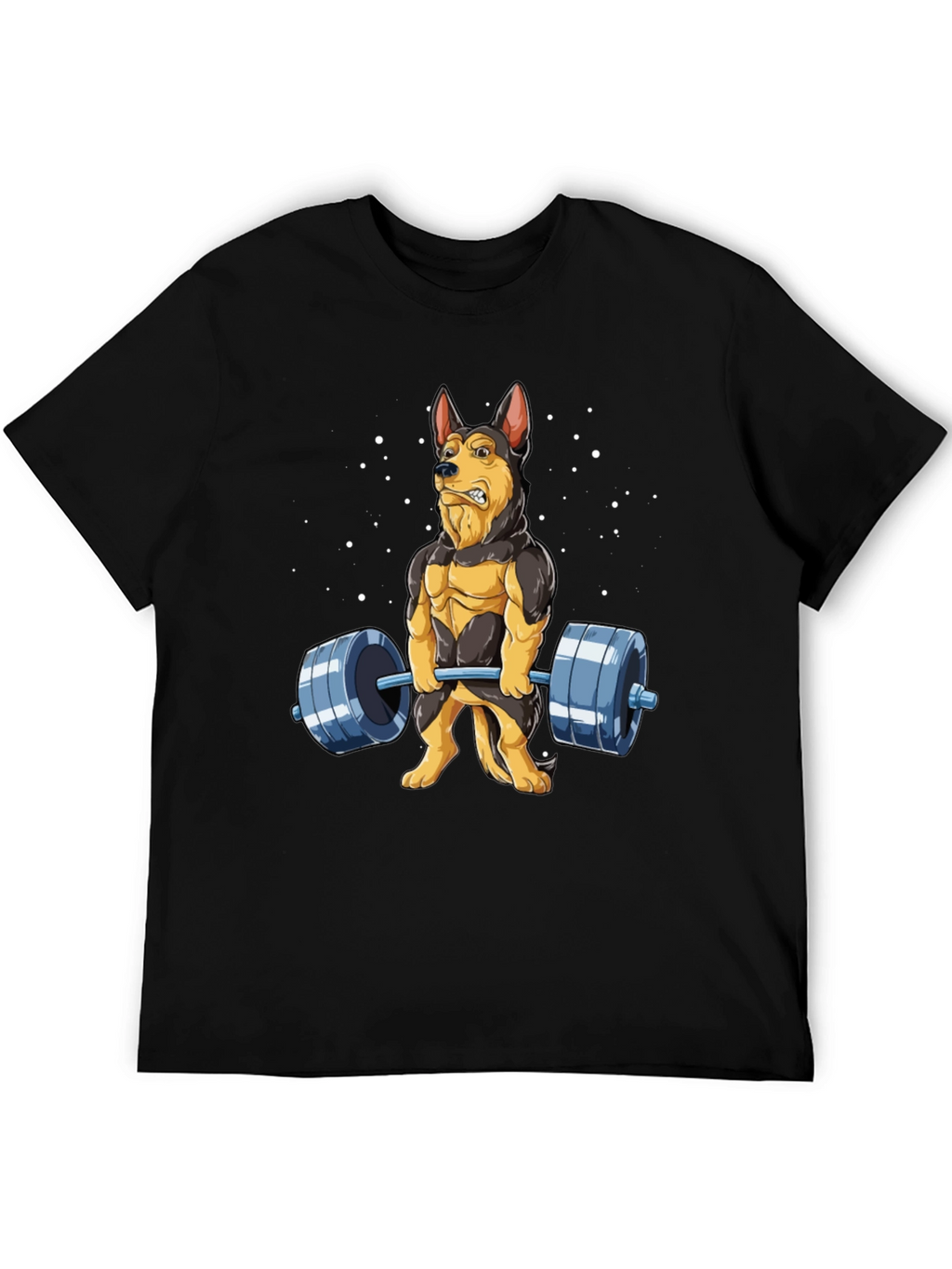 Funny Dog Lifting Weights T-Shirt
