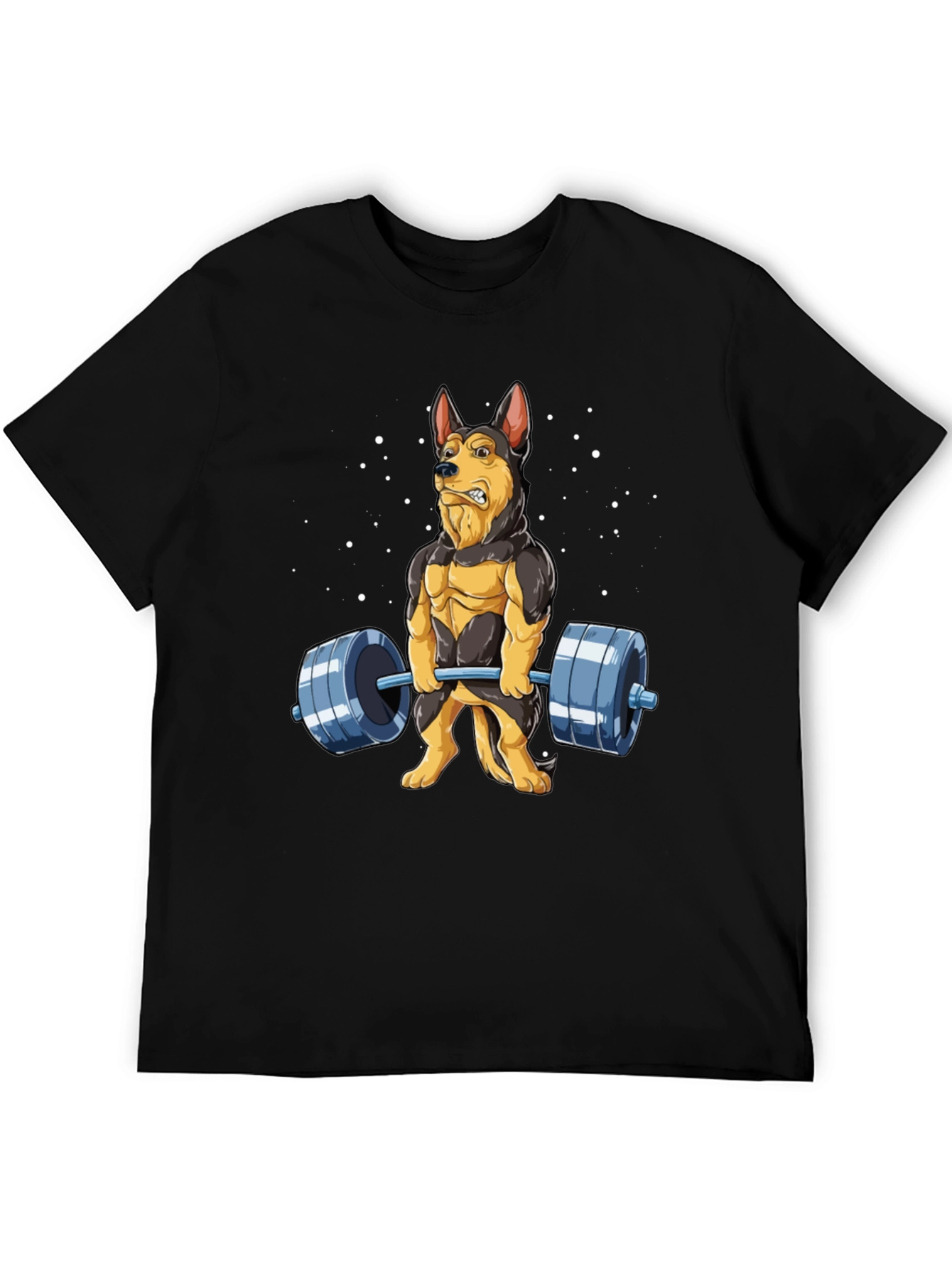 Funny Dog Lifting Weights T-Shirt