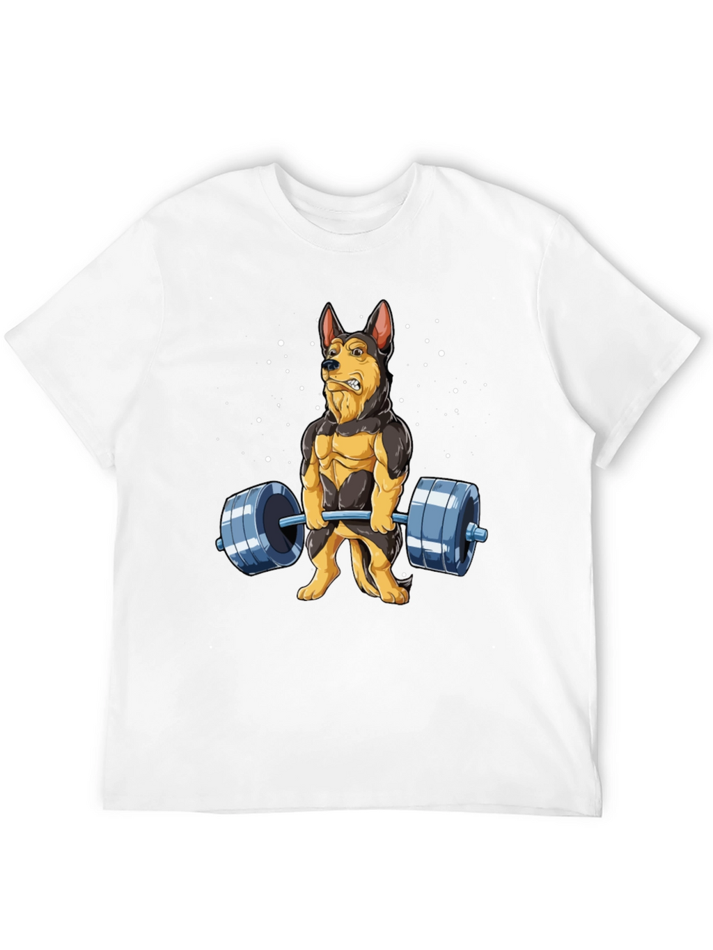 Funny Dog Lifting Weights T-Shirt