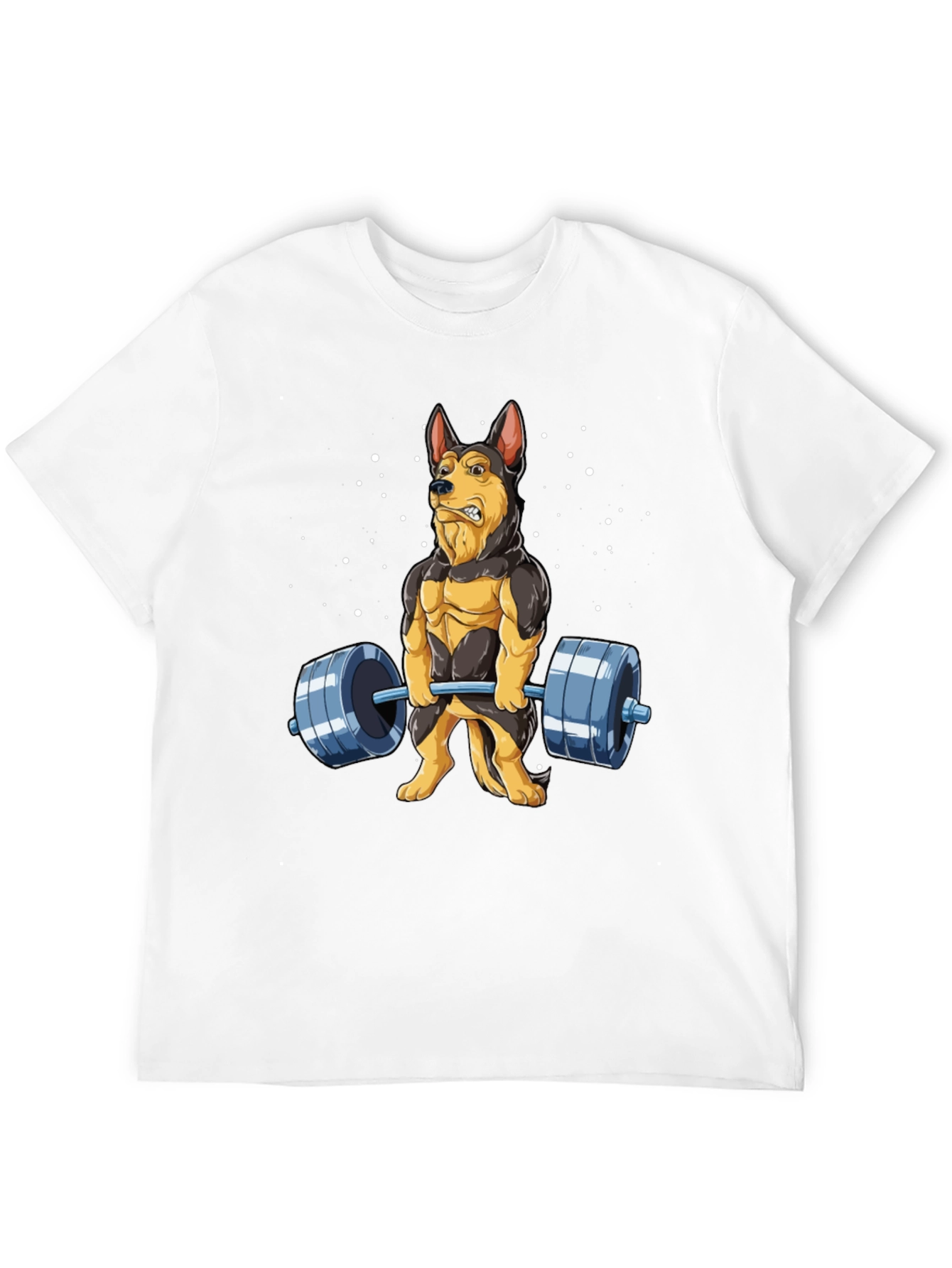 Funny Dog Lifting Weights T-Shirt