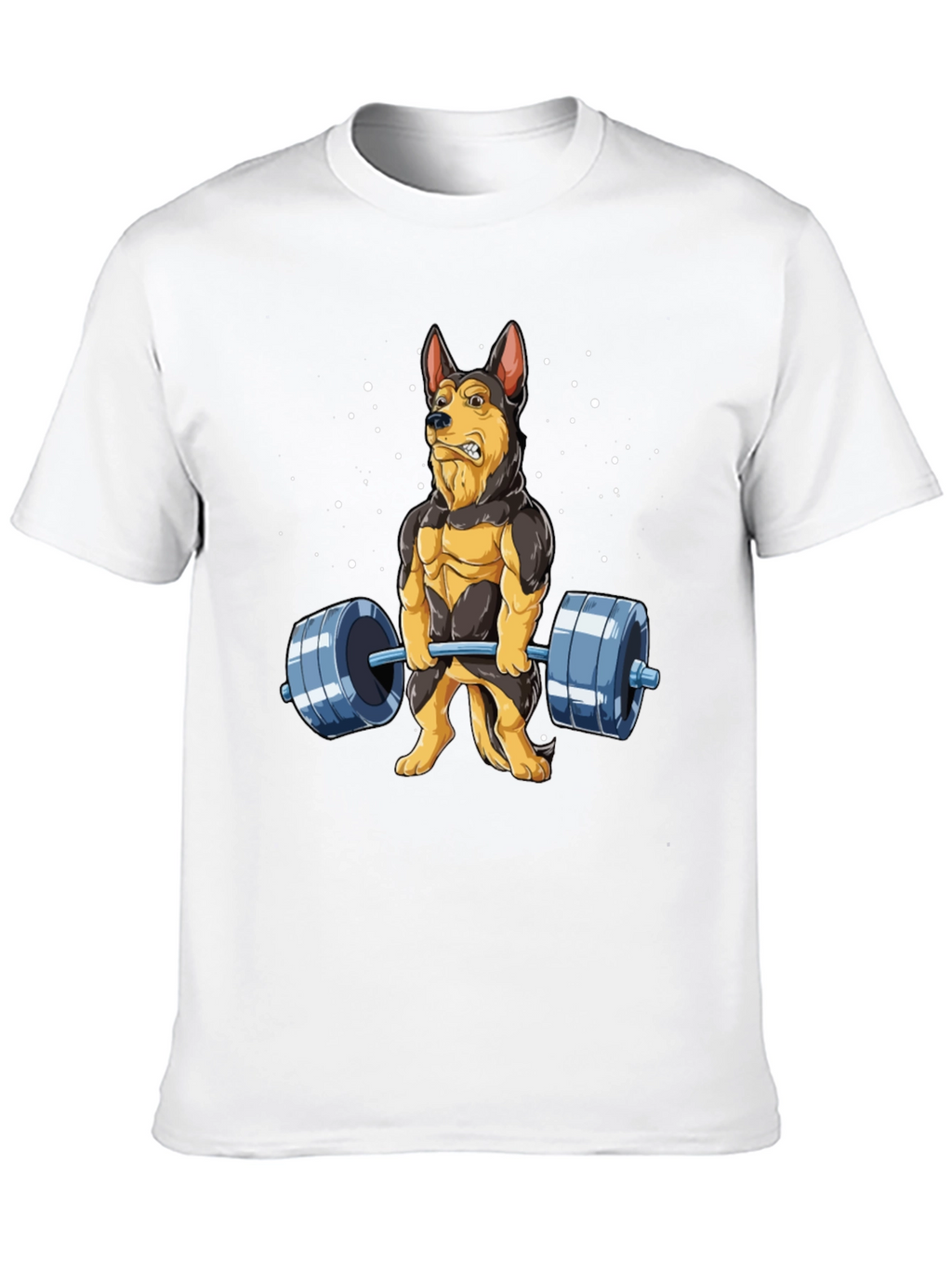 Funny Dog Lifting Weights T-Shirt