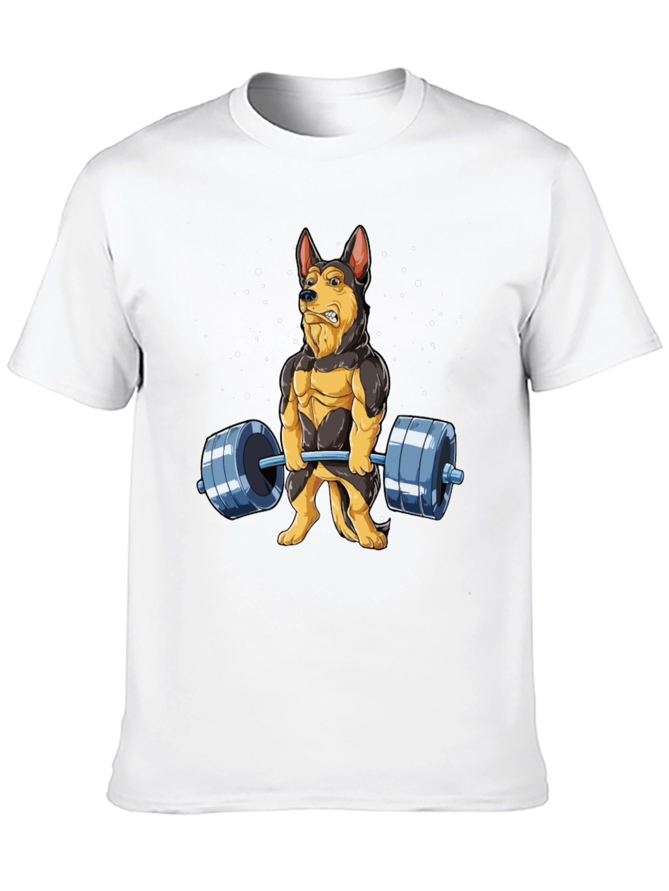 Funny Dog Lifting Weights T-Shirt
