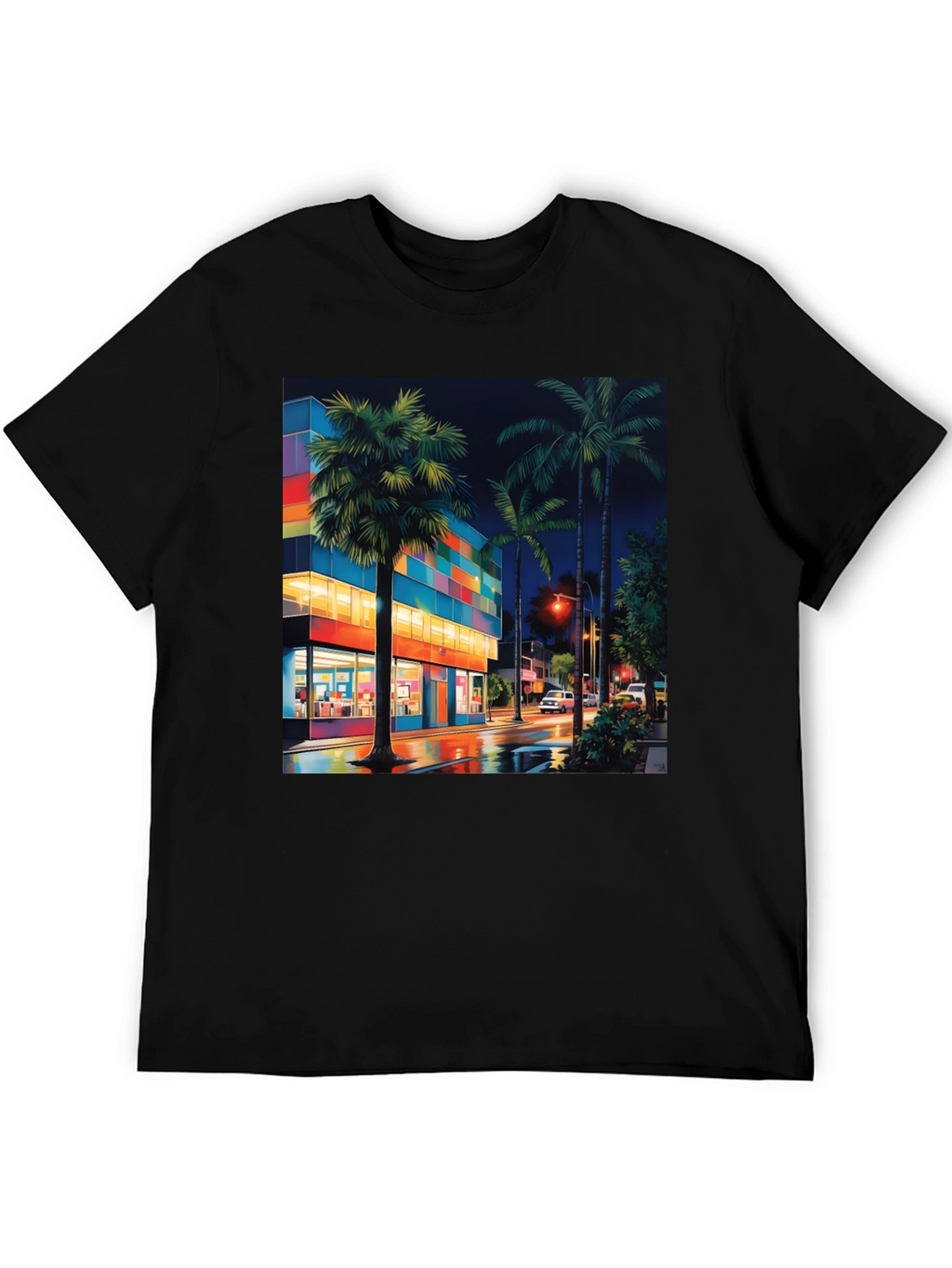 Tropical Night Cityscape T-Shirt