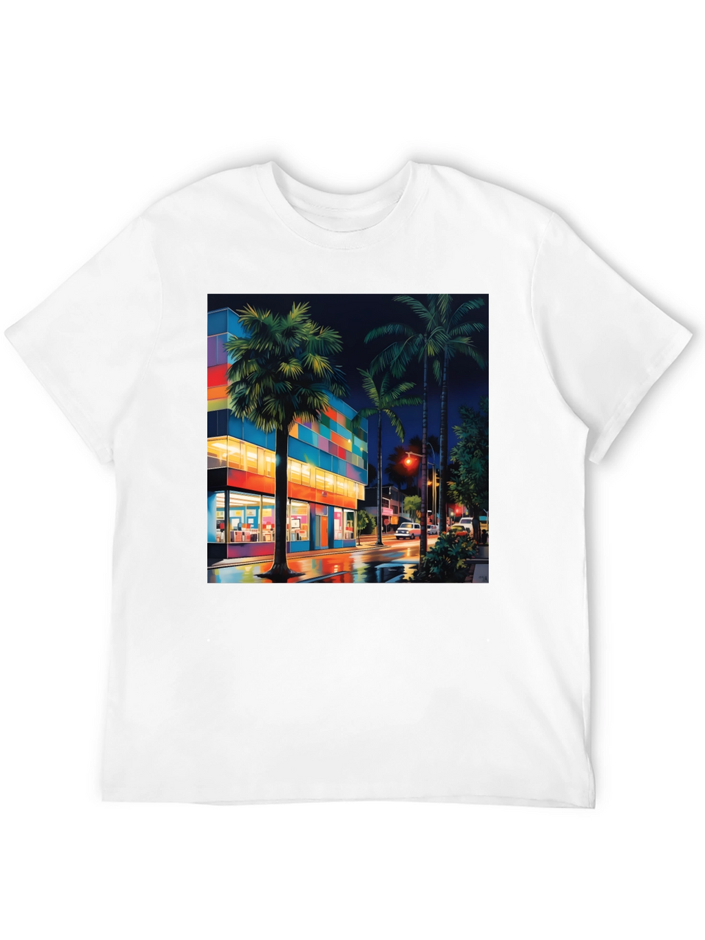 Tropical Night Cityscape T-Shirt