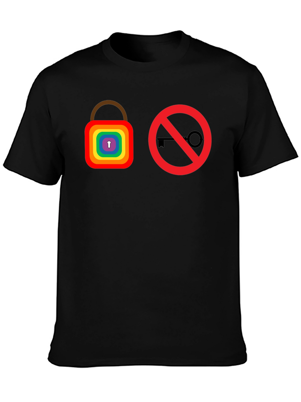 Rainbow Lock No Key T-Shirt - LGBTQ+ Pride