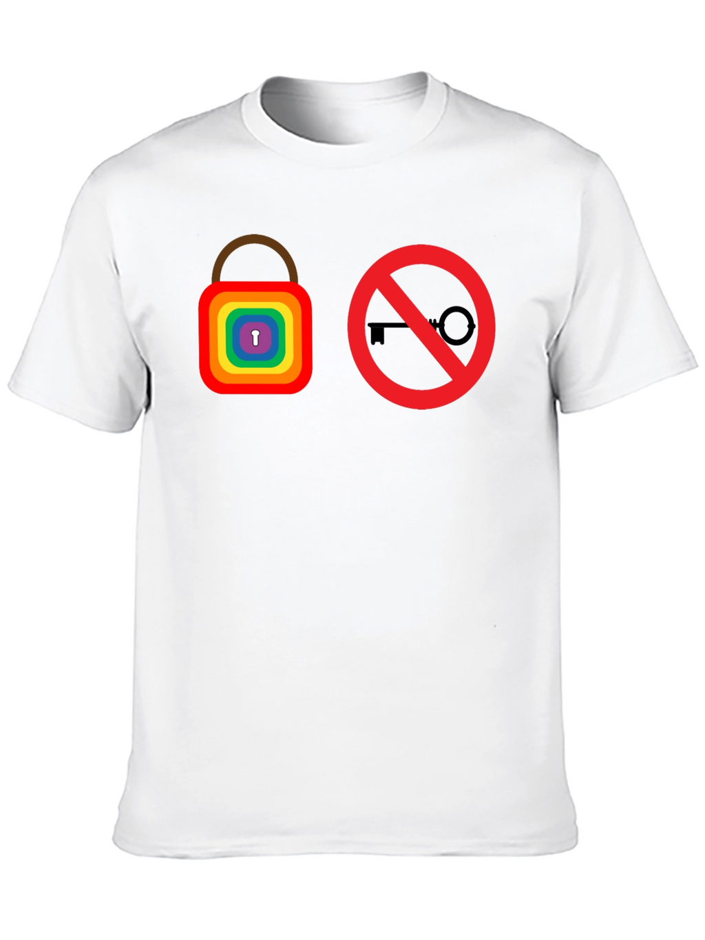 Rainbow Lock No Key T-Shirt - LGBTQ+ Pride