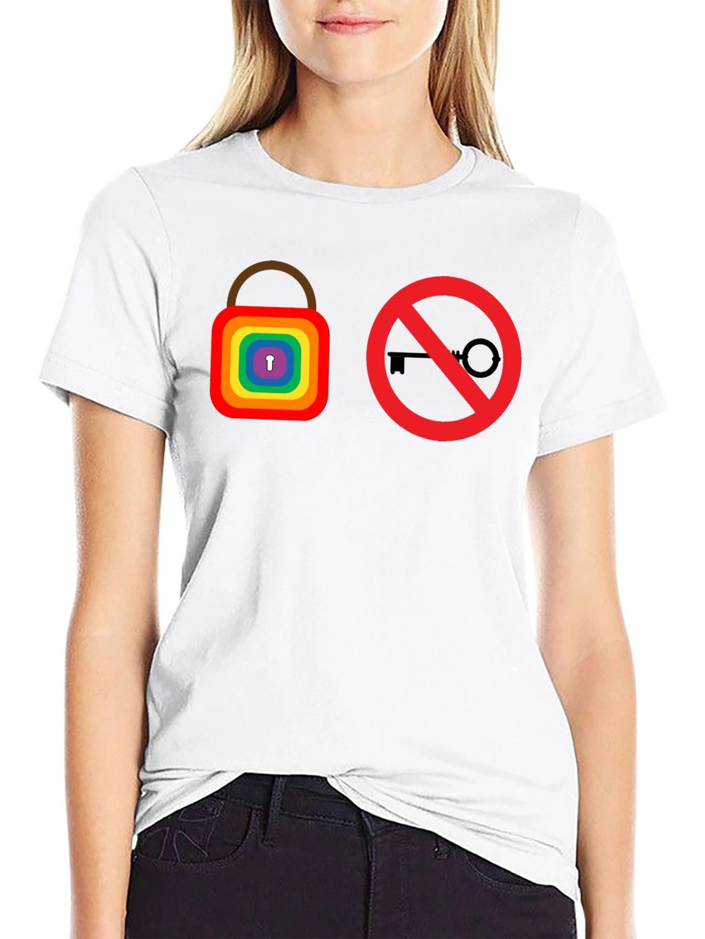 Rainbow Lock No Key T-Shirt - LGBTQ+ Pride