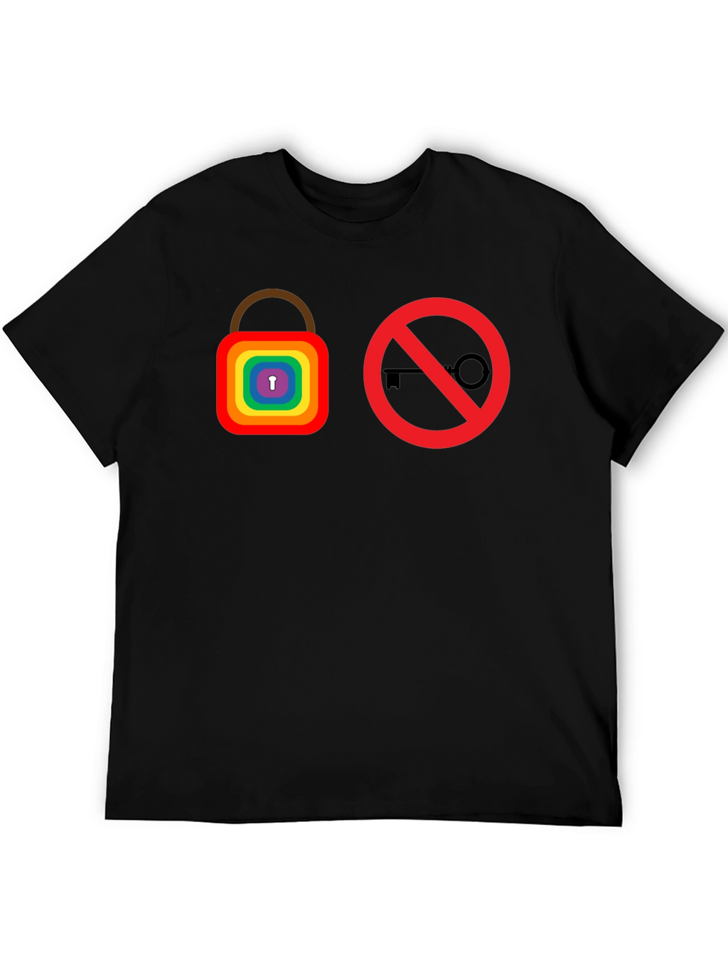 Rainbow Lock No Key T-Shirt - LGBTQ+ Pride