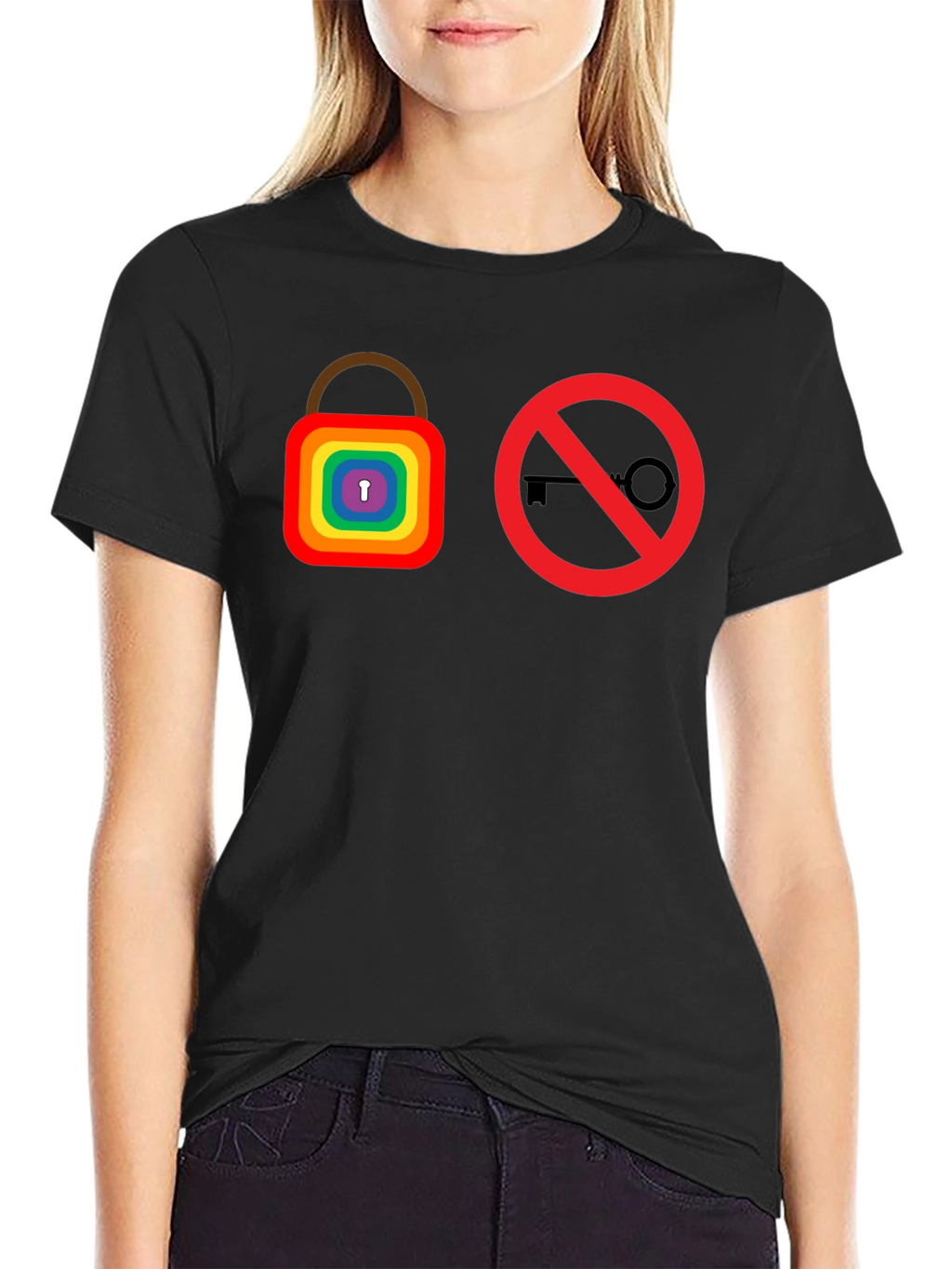Rainbow Lock No Key T-Shirt - LGBTQ+ Pride