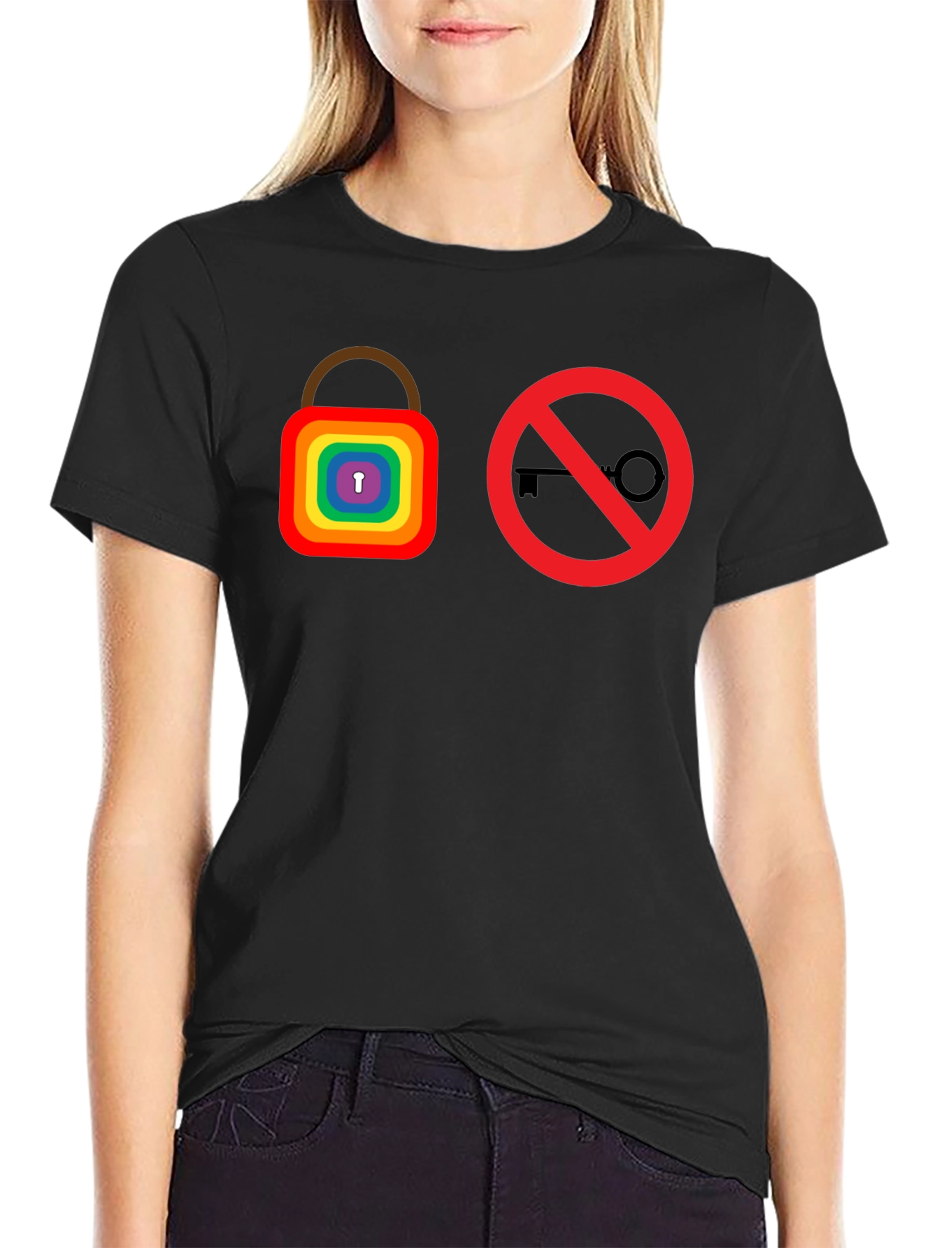Rainbow Lock No Key T-Shirt - LGBTQ+ Pride