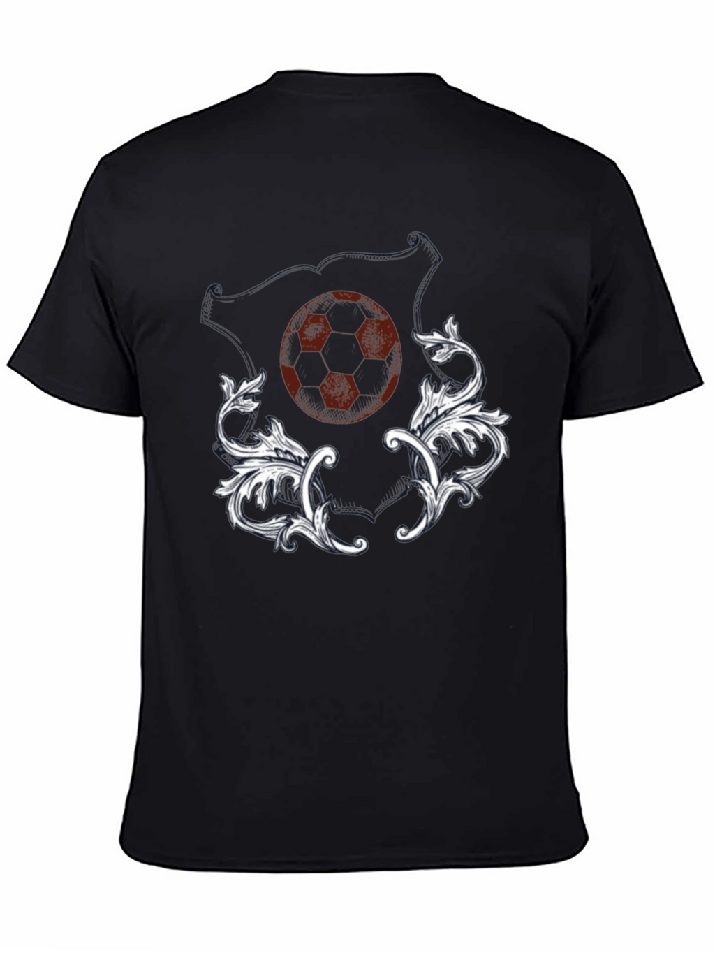 Soccer Ball Floral Graphic Tee - Black