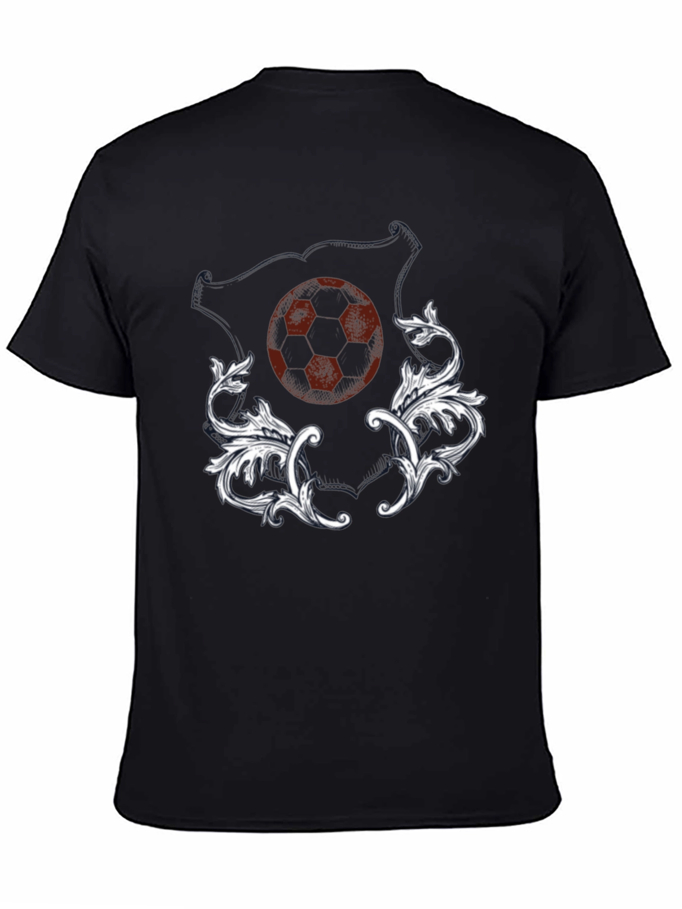 Soccer Ball Floral Graphic Tee - Black