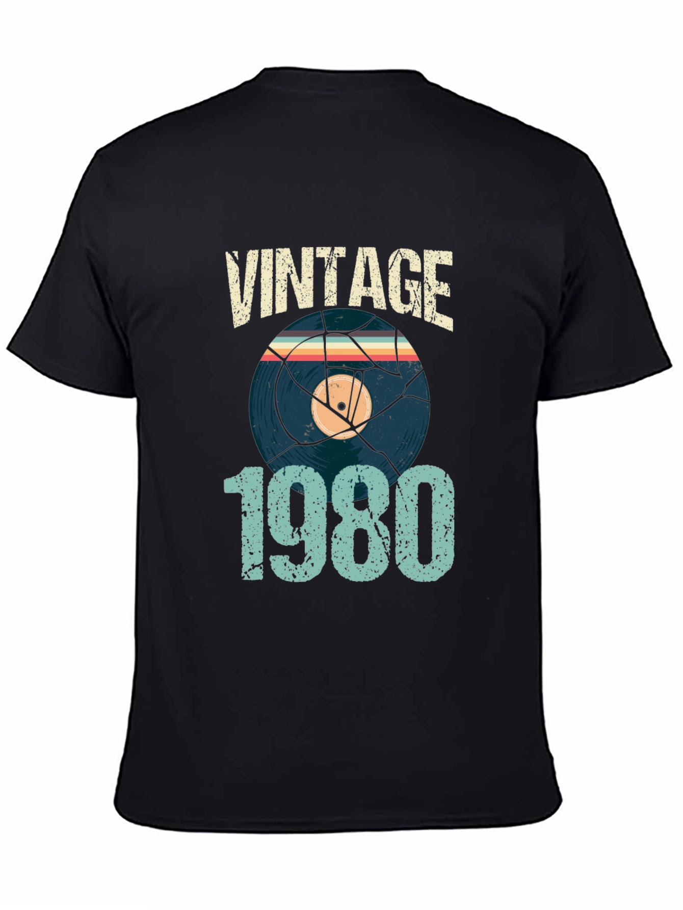 Vintage 1980 Record Graphic Tee - Retro Style