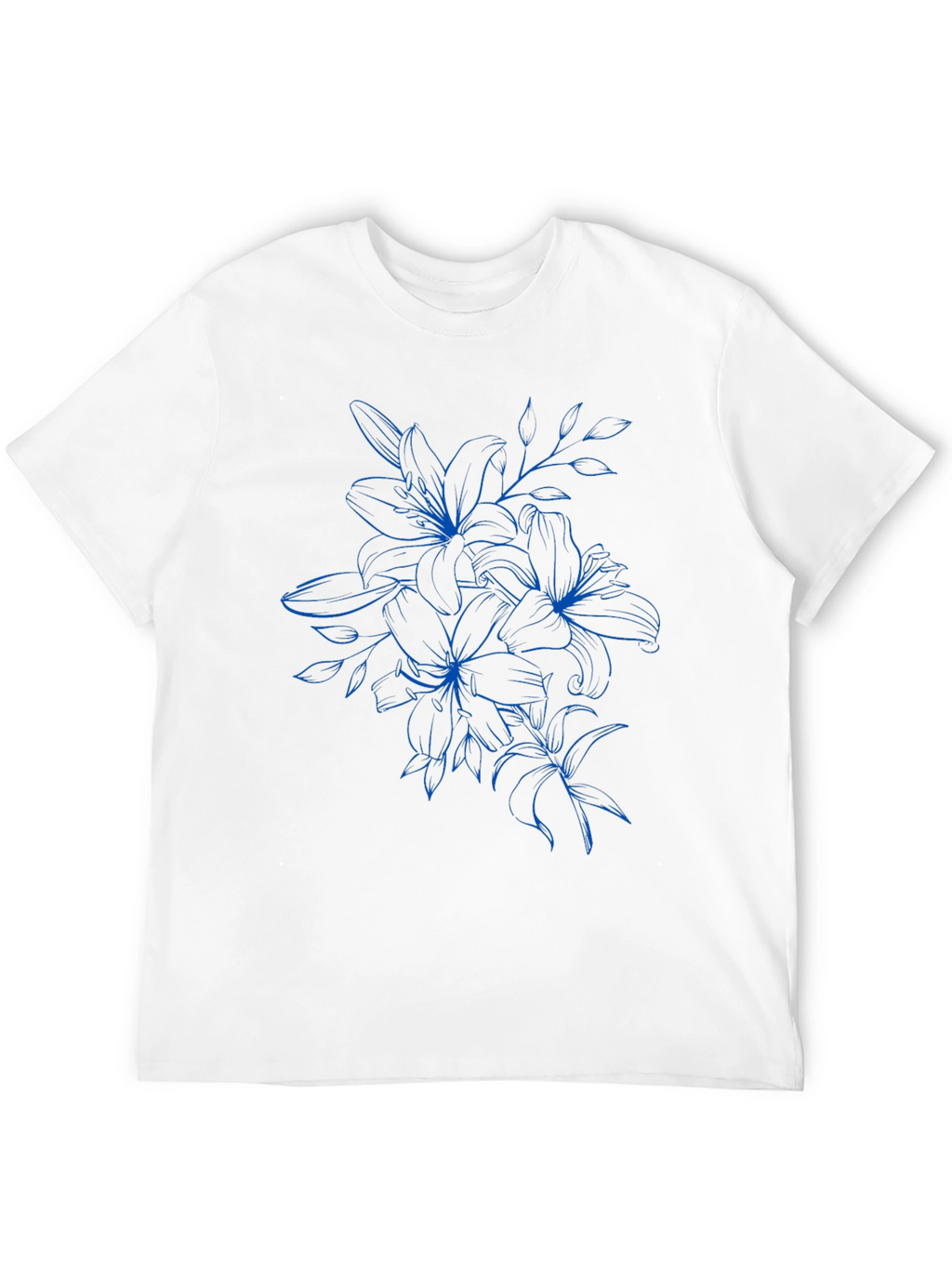 Floral Graphic Tee - Black Cotton T-Shirt