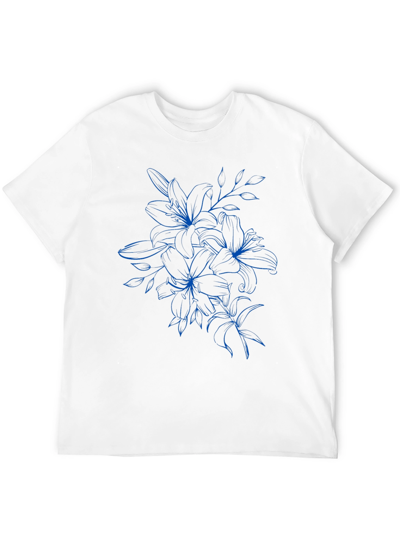 Floral Graphic Tee - Black Cotton T-Shirt