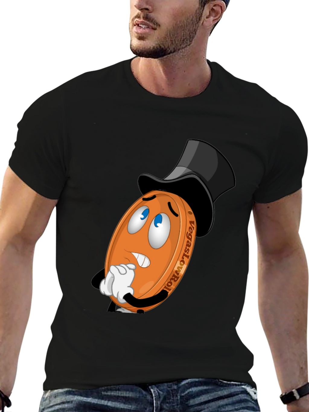 Vegas LowRoller T-Shirt - Funny Cartoon Coin Design