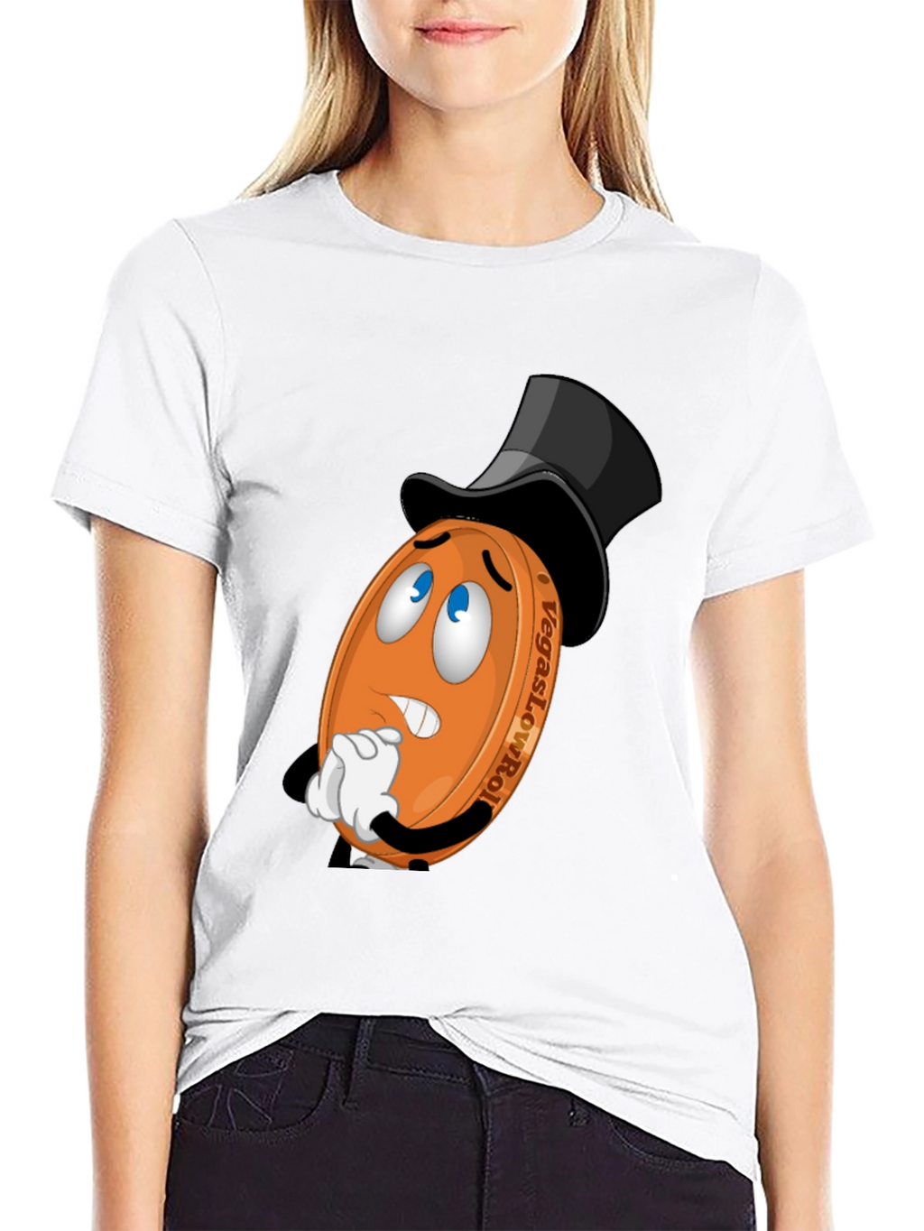 Vegas LowRoller T-Shirt - Funny Cartoon Coin Design
