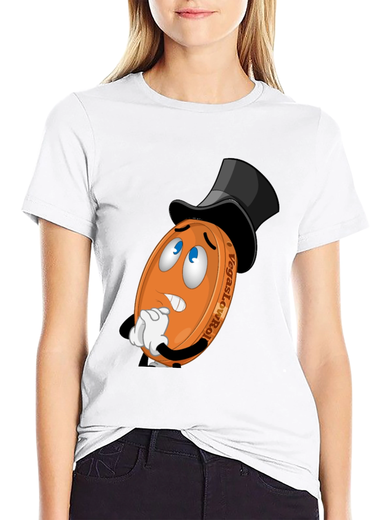 Vegas LowRoller T-Shirt - Funny Cartoon Coin Design