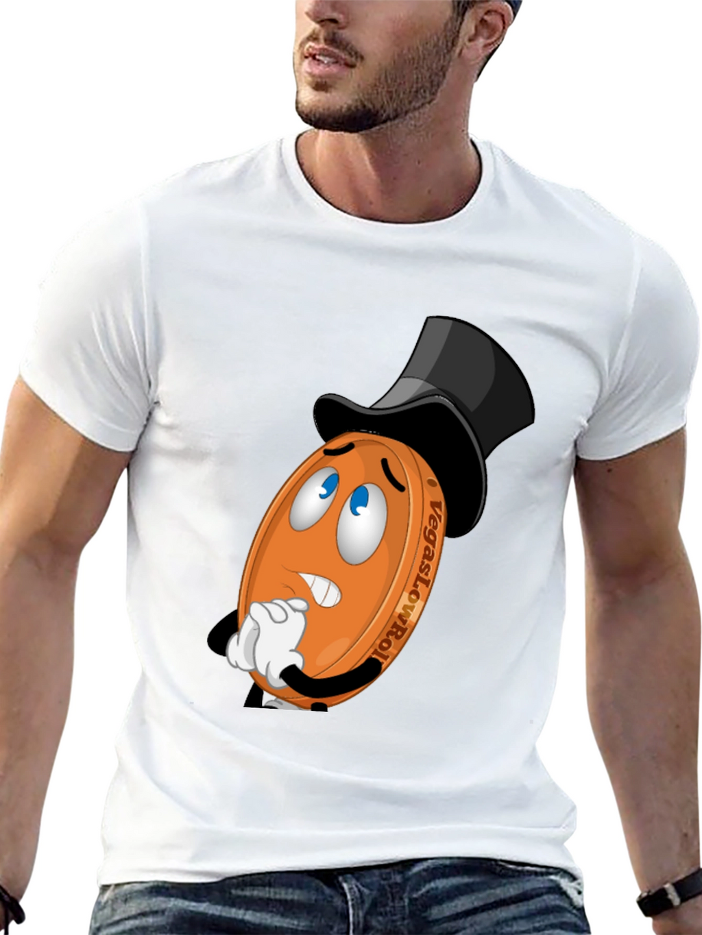 Vegas LowRoller T-Shirt - Funny Cartoon Coin Design