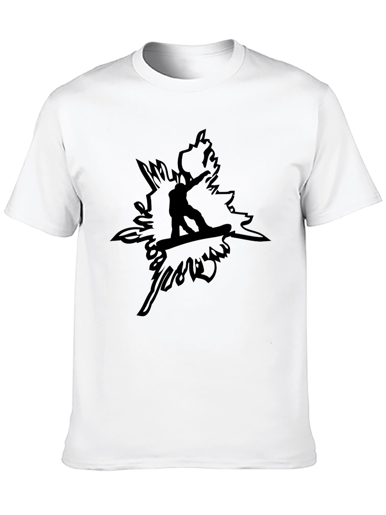 Black Snowboard Graphic Tee - Mens