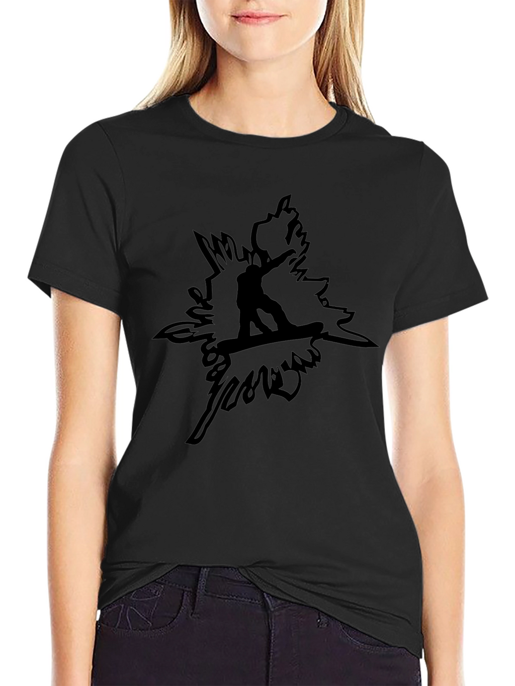 Black Snowboard Graphic Tee - Mens