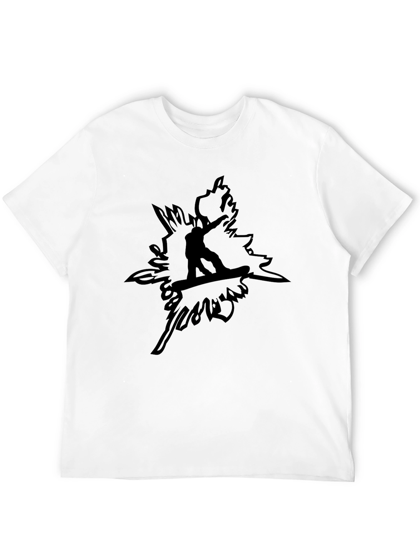 Black Snowboard Graphic Tee - Mens