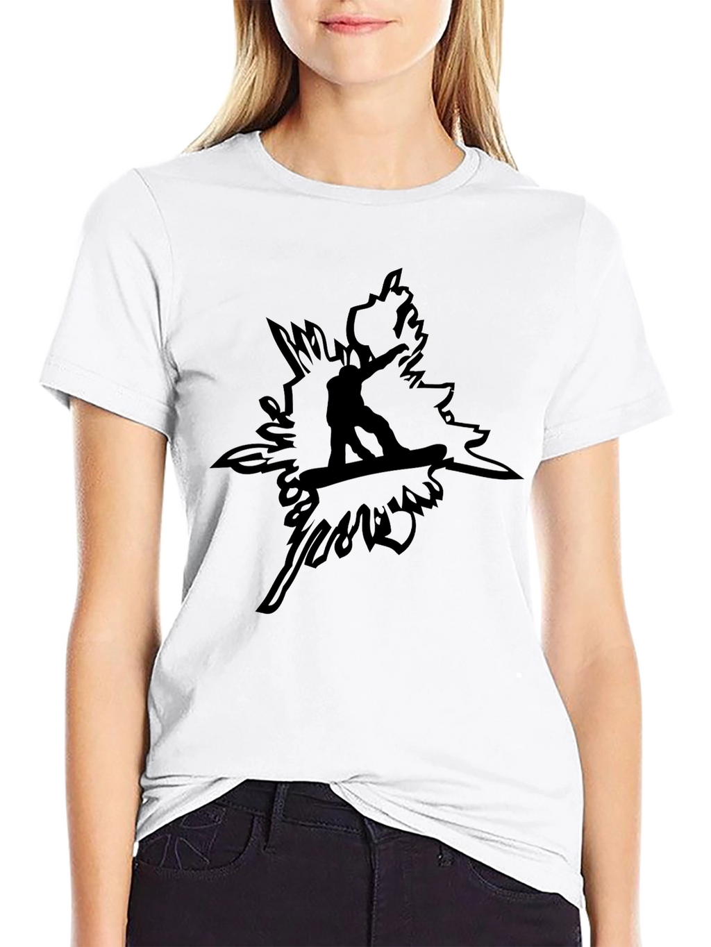 Black Snowboard Graphic Tee - Mens