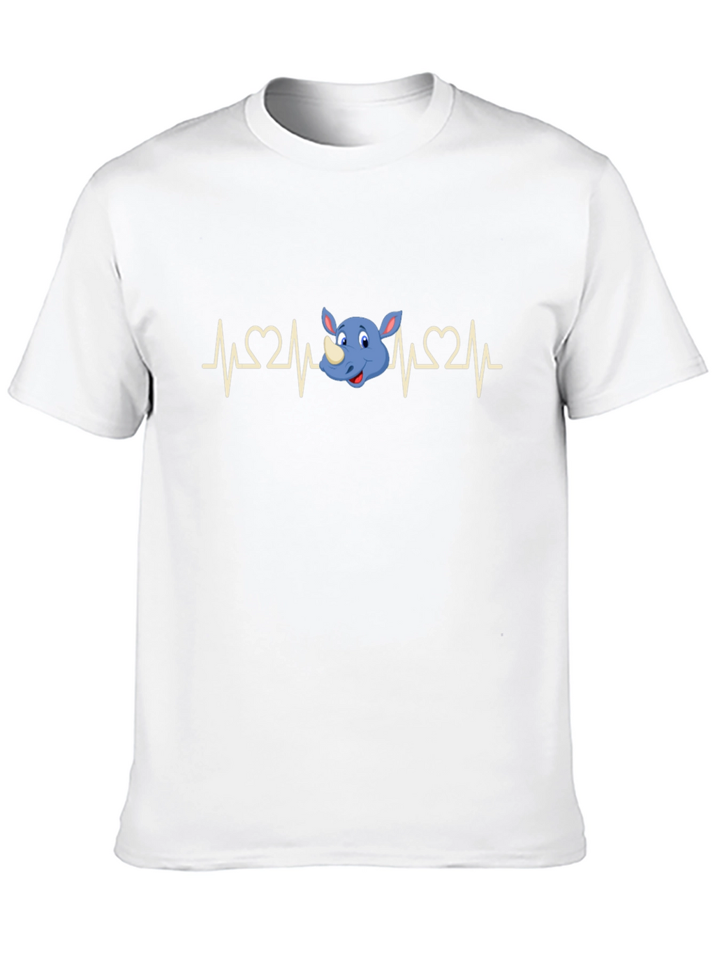 Rhino Heartbeat T-Shirt - Mens Black Graphic Tee
