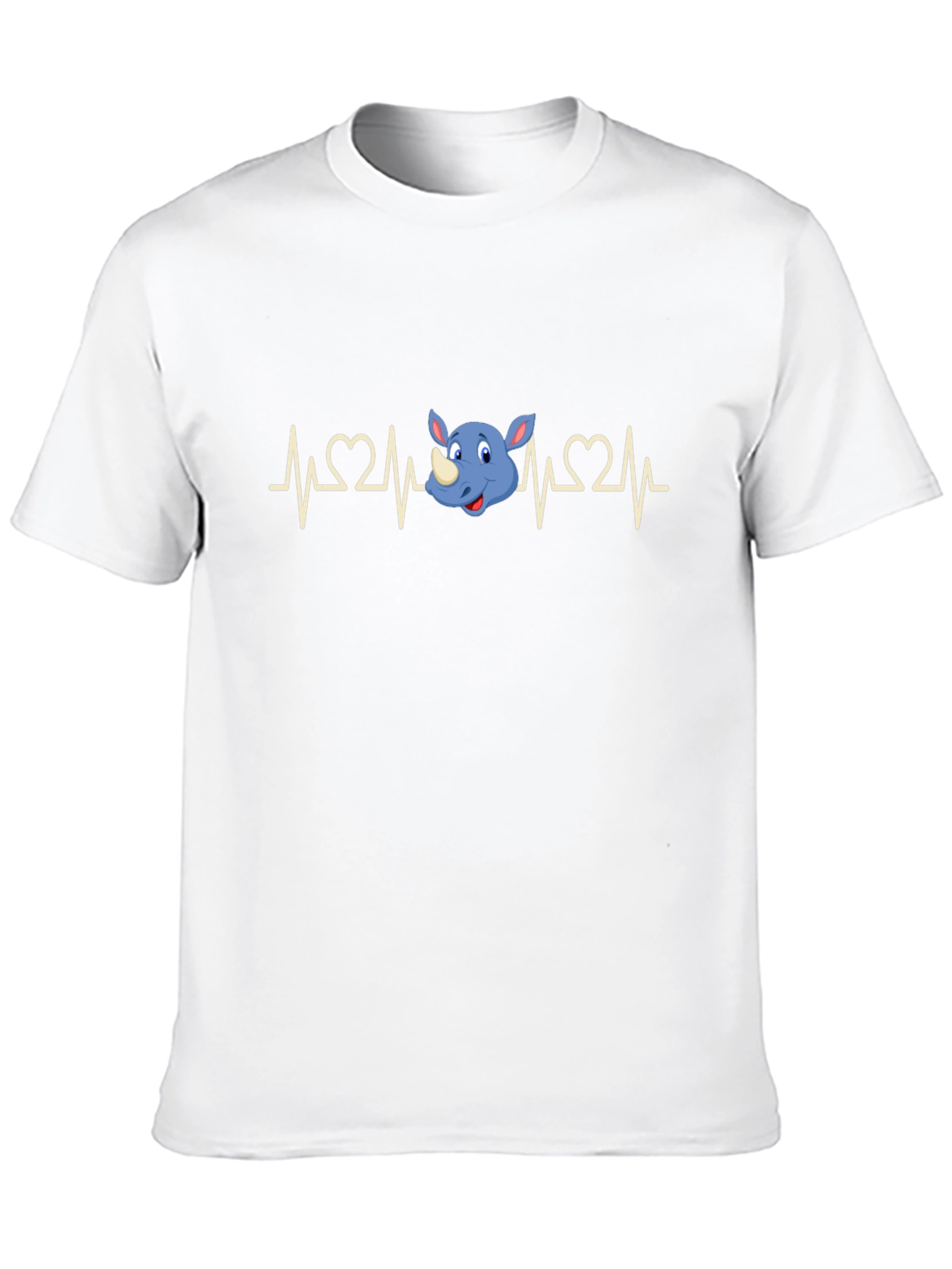 Rhino Heartbeat T-Shirt - Mens Black Graphic Tee
