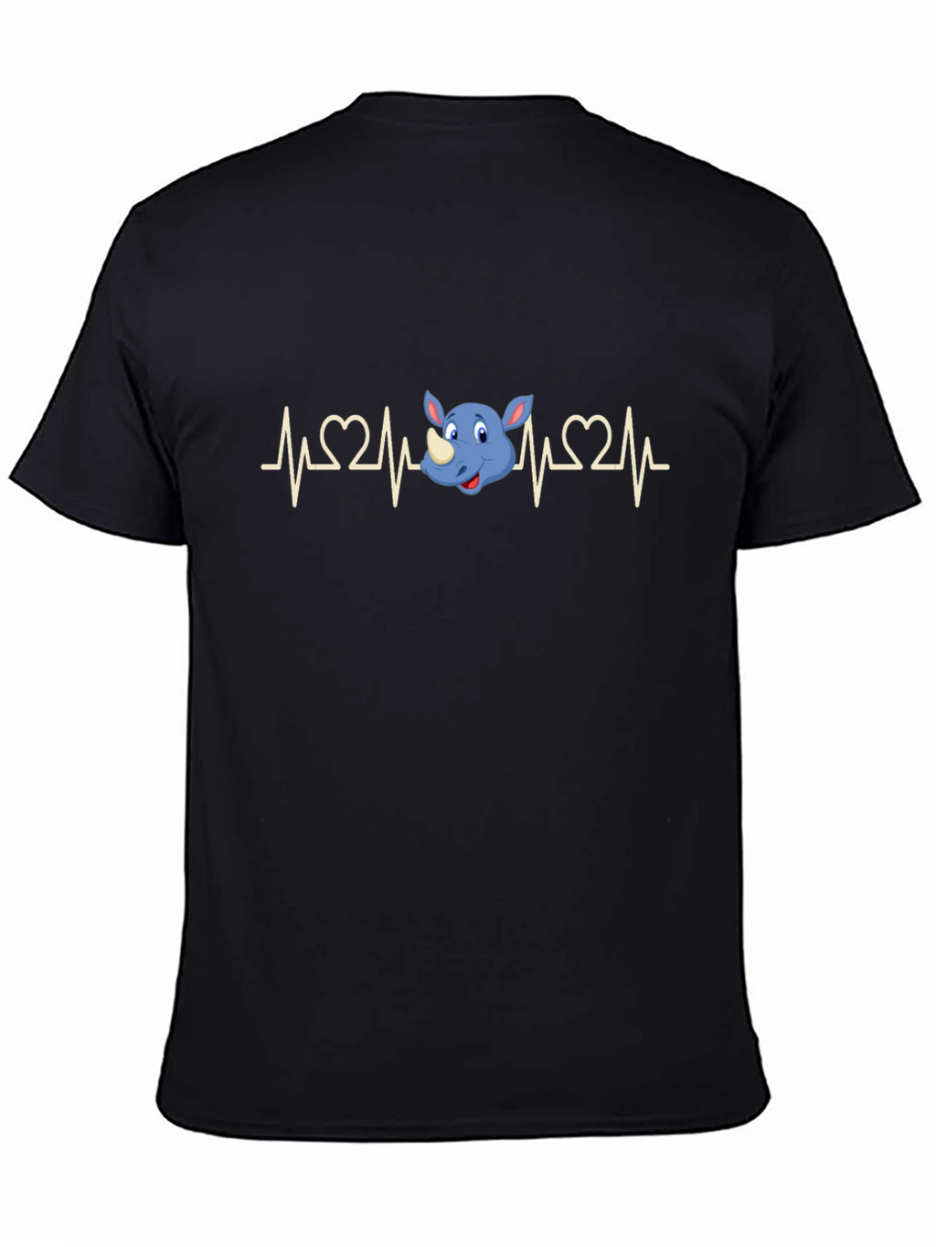 Rhino Heartbeat T-Shirt - Mens Black Graphic Tee