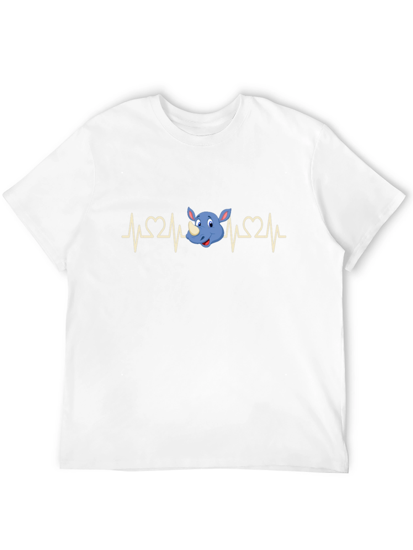 Rhino Heartbeat T-Shirt - Mens Black Graphic Tee