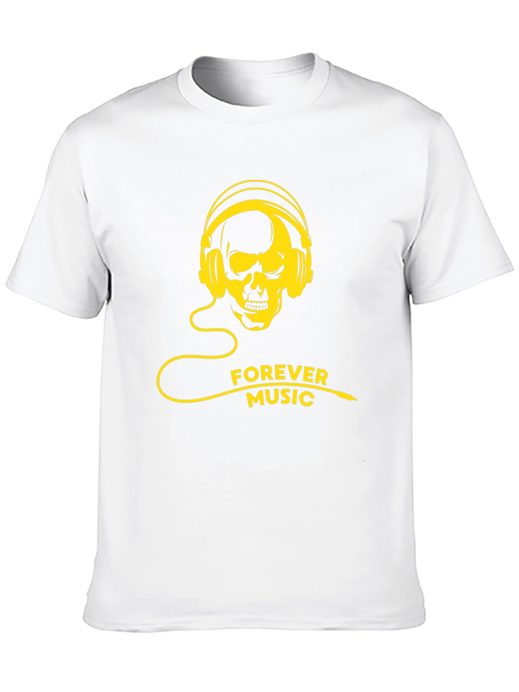 Skull Headphone T-Shirt - Forever Music Graphic Tee