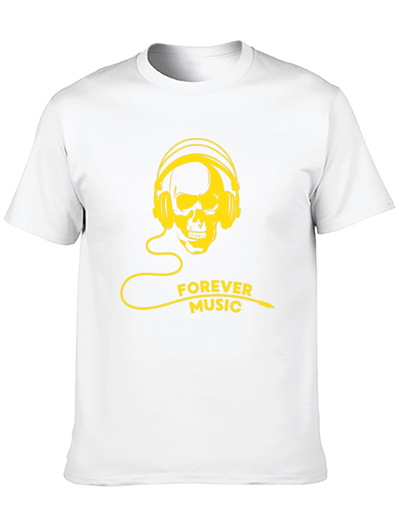 Skull Headphone T-Shirt - Forever Music Graphic Tee