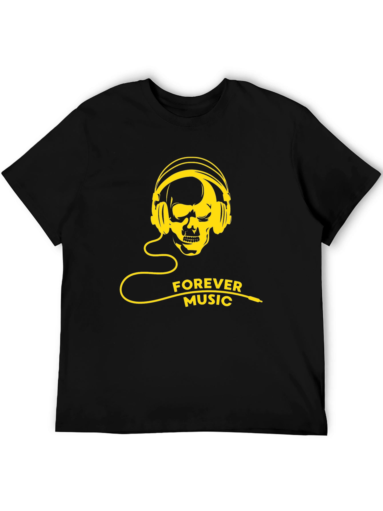 Skull Headphone T-Shirt - Forever Music Graphic Tee