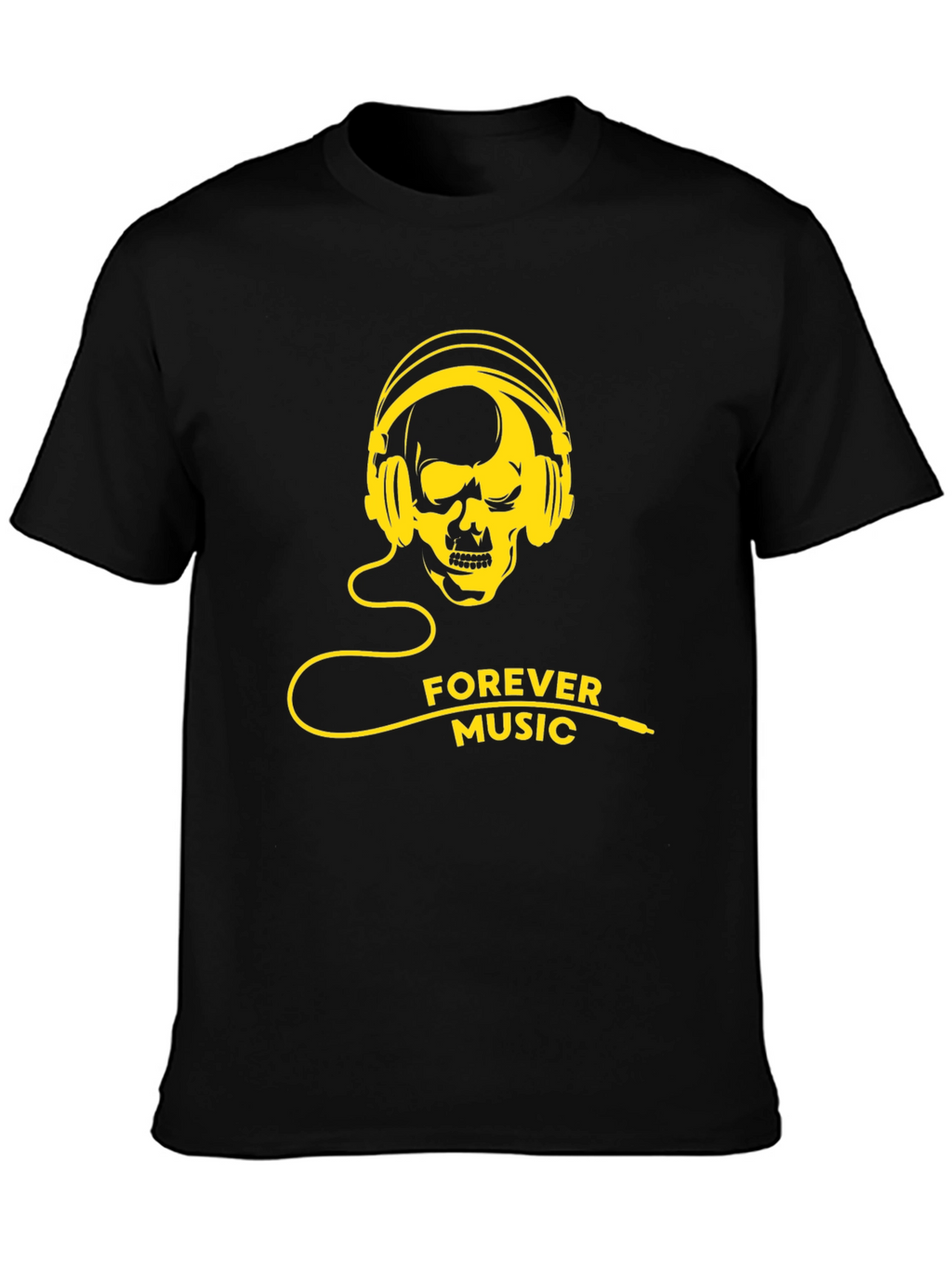 Skull Headphone T-Shirt - Forever Music Graphic Tee