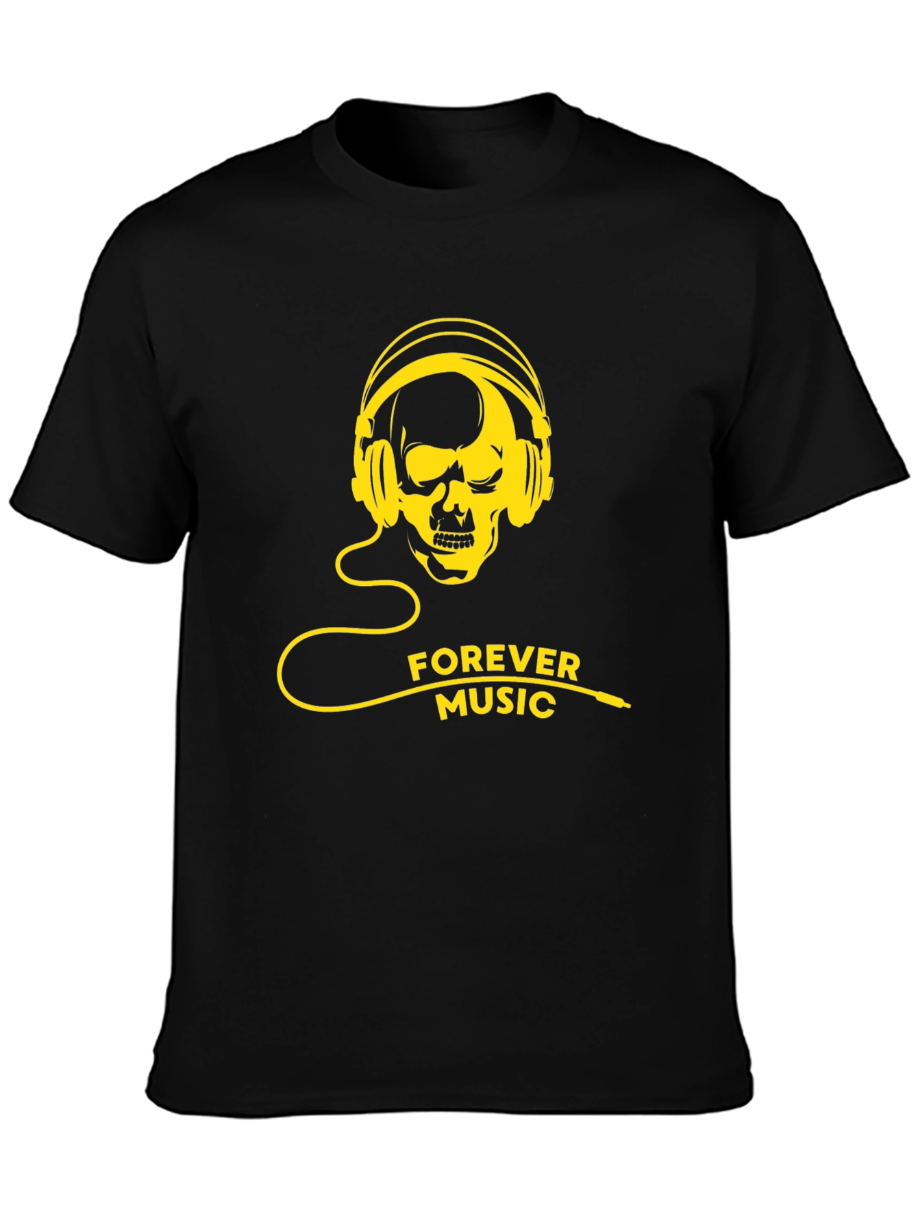 Skull Headphone T-Shirt - Forever Music Graphic Tee