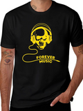 Skull Headphone T-Shirt - Forever Music Graphic Tee