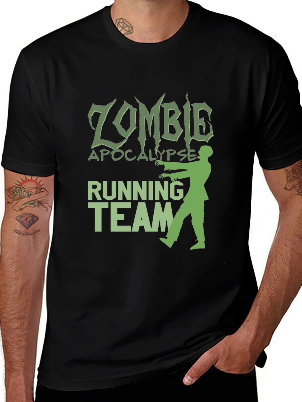 Zombie Apocalypse Running Team Graphic T-Shirt