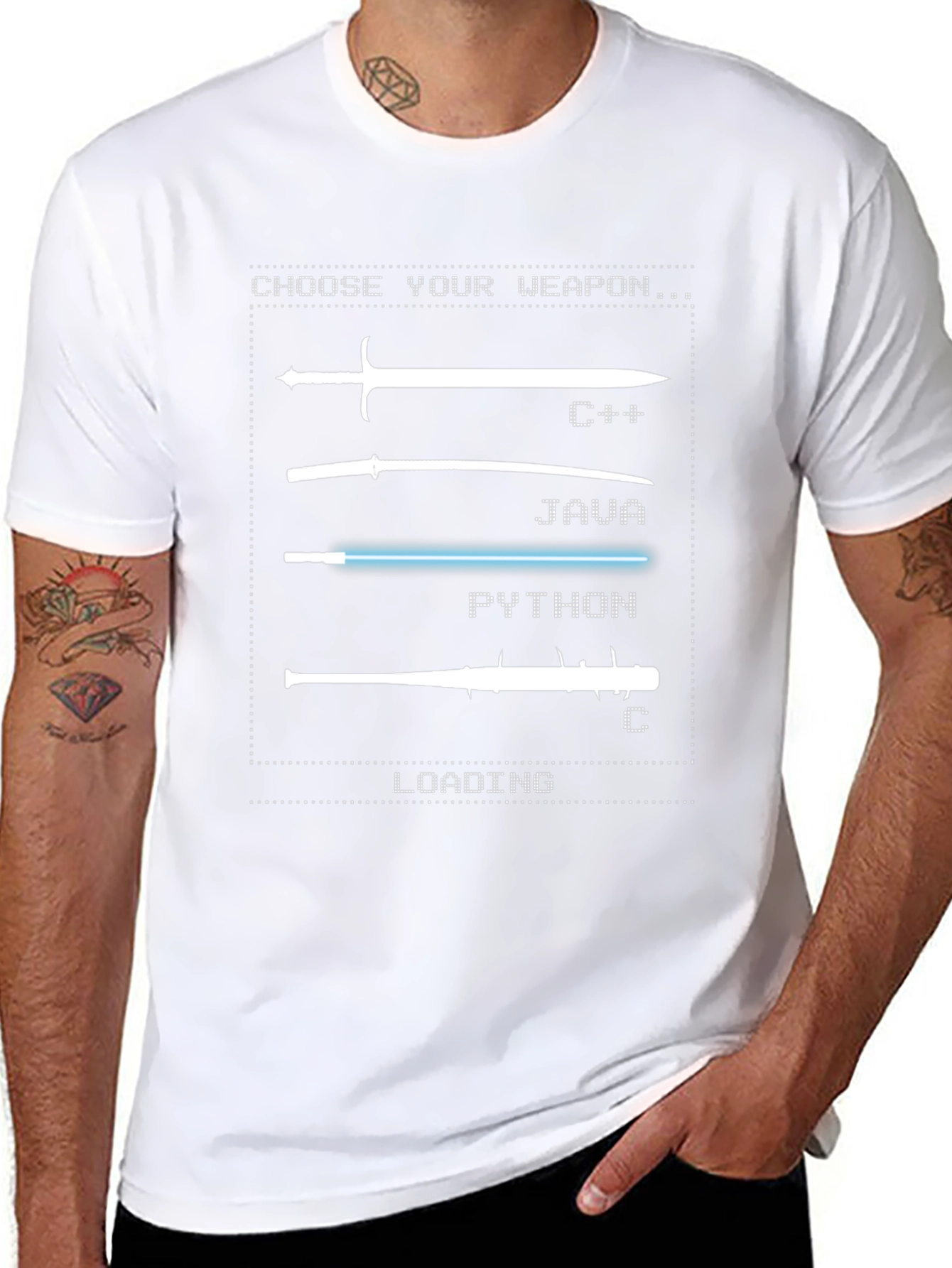 Programmer Humor T-Shirt - Choose Your Weapon: Coding Languages